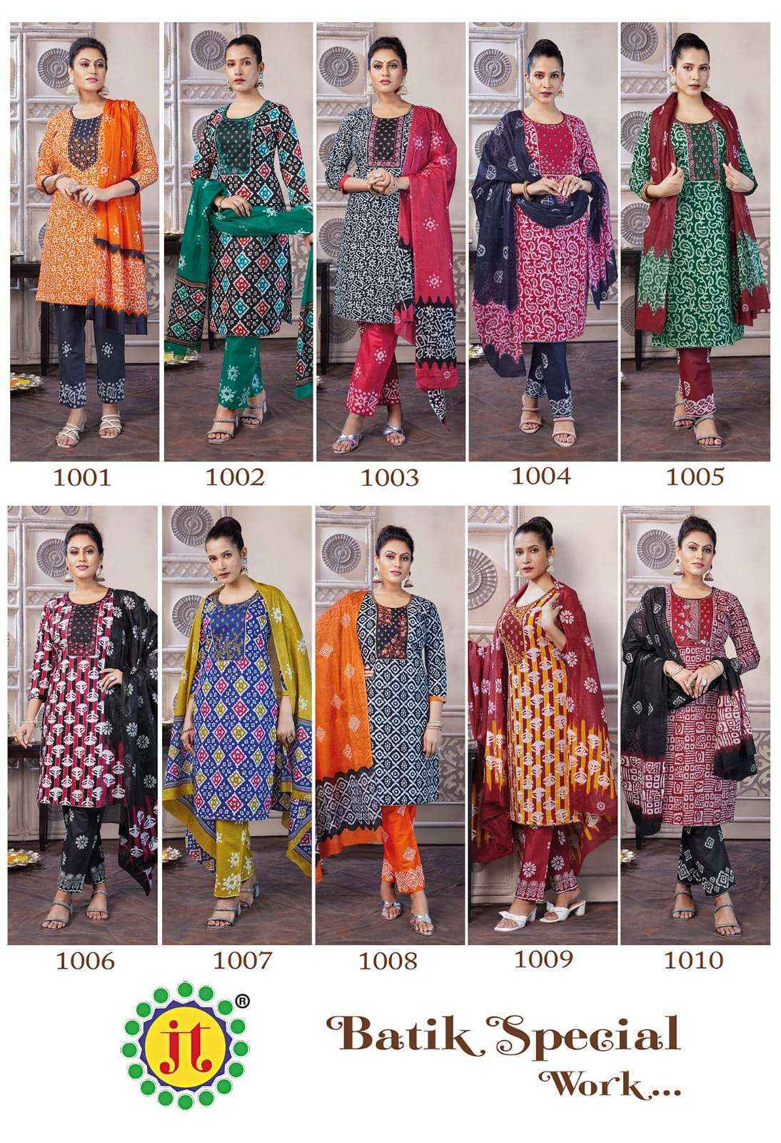 Jt Batik Special Work Cotton Dress Material 10 pcs Catalogue