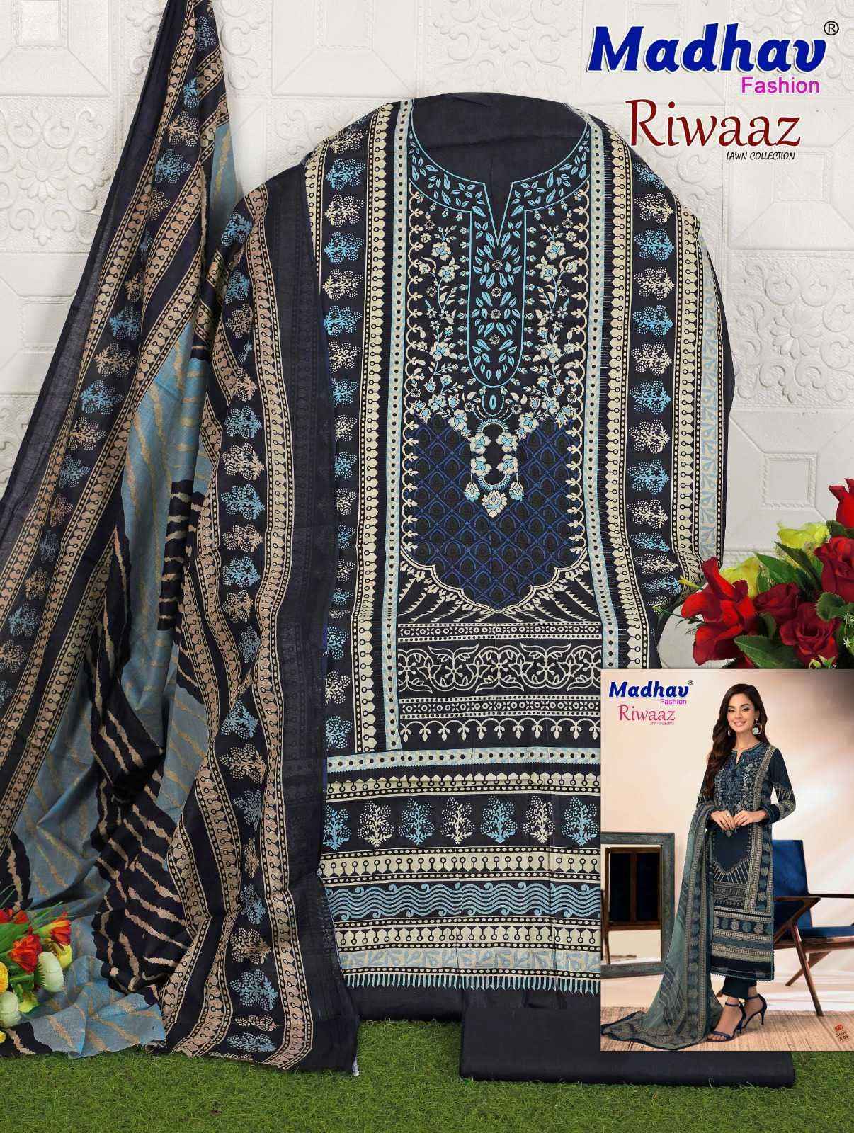 Madhav Fashion Riwaaz Vol 7 Lawn Cotton Dress Material 6 pcs