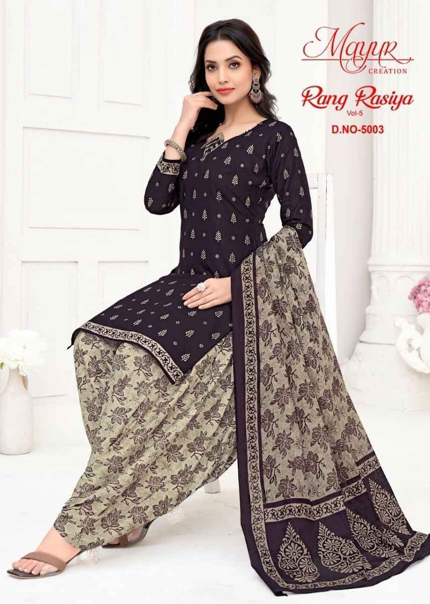 Mayur Creation Rang Rasiya Vol-5 Cotton Salwar Suits Wholesale Price
