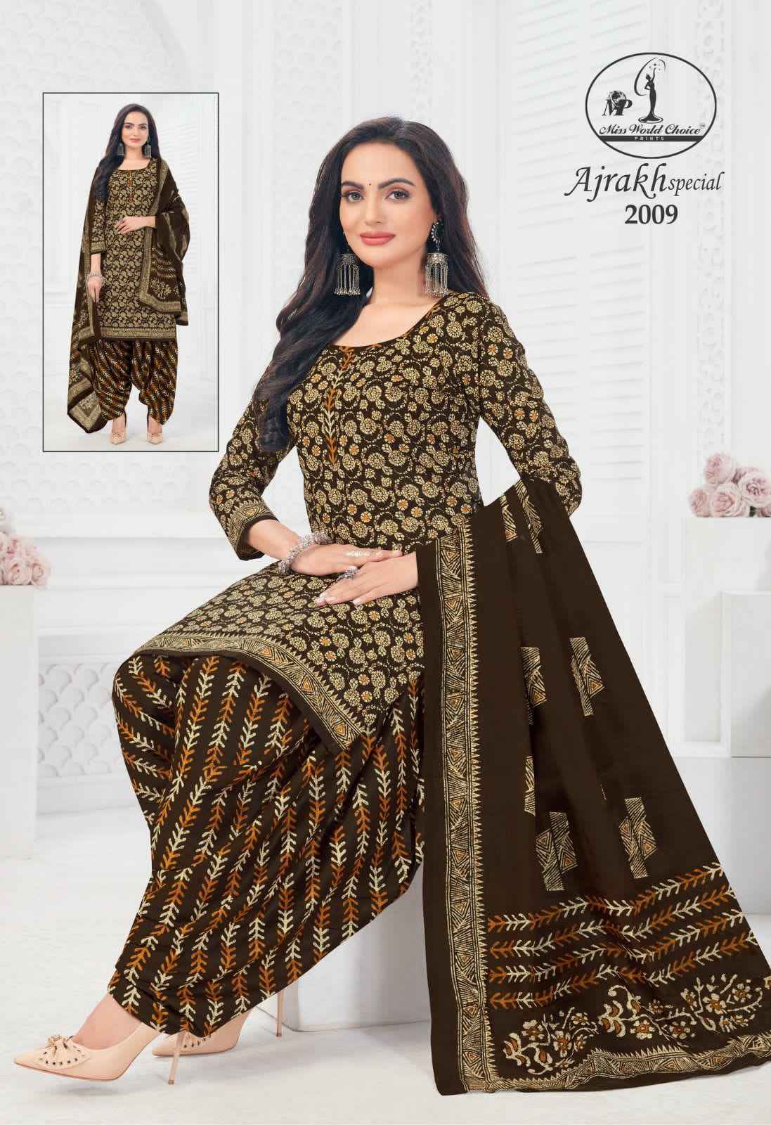 Miss World Choice Ajrakh Special Vol 2 Cotton Dress Material 10 pcs Catalogue