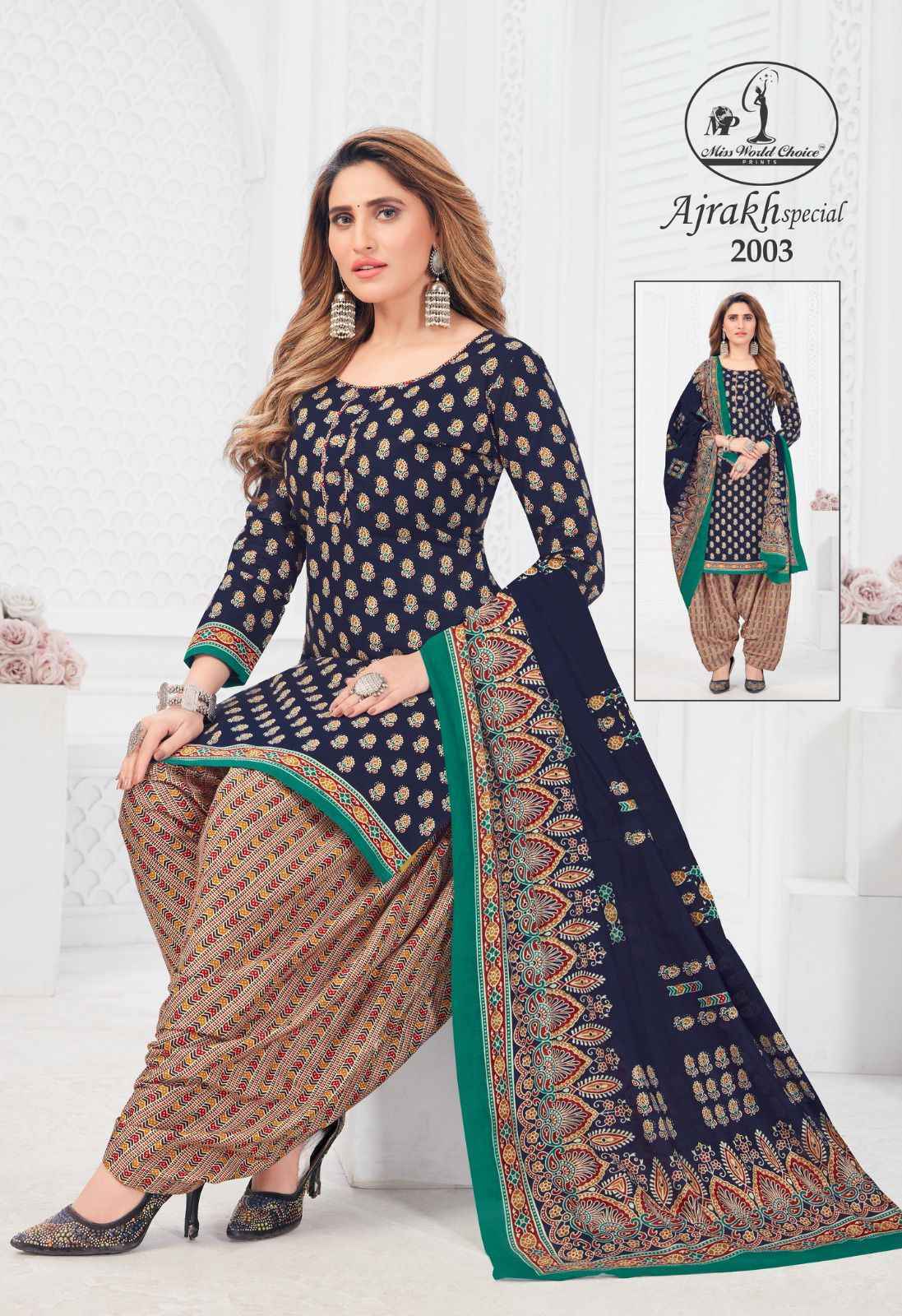 Miss World Choice Ajrakh Special Vol 2 Cotton Dress Material 10 pcs Catalogue