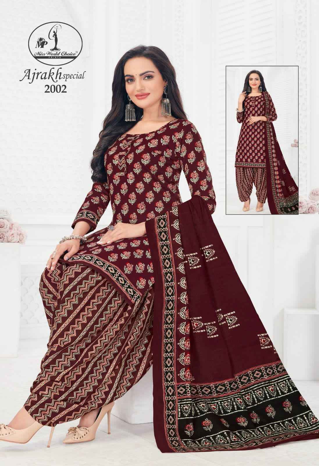 Miss World Choice Ajrakh Special Vol 2 Cotton Dress Material 10 pcs Catalogue