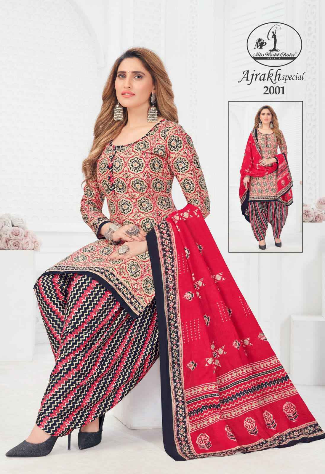 Miss World Choice Ajrakh Special Vol 2 Cotton Dress Material 10 pcs Catalogue