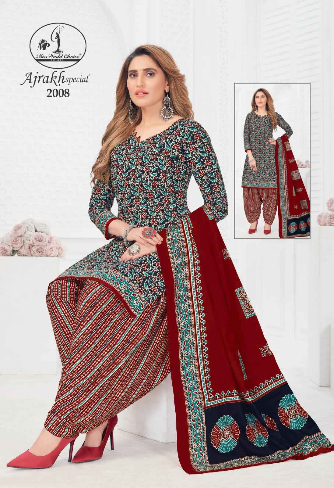 Miss World Choice Ajrakh Special Vol 2 Cotton Dress Material 10 pcs Catalogue