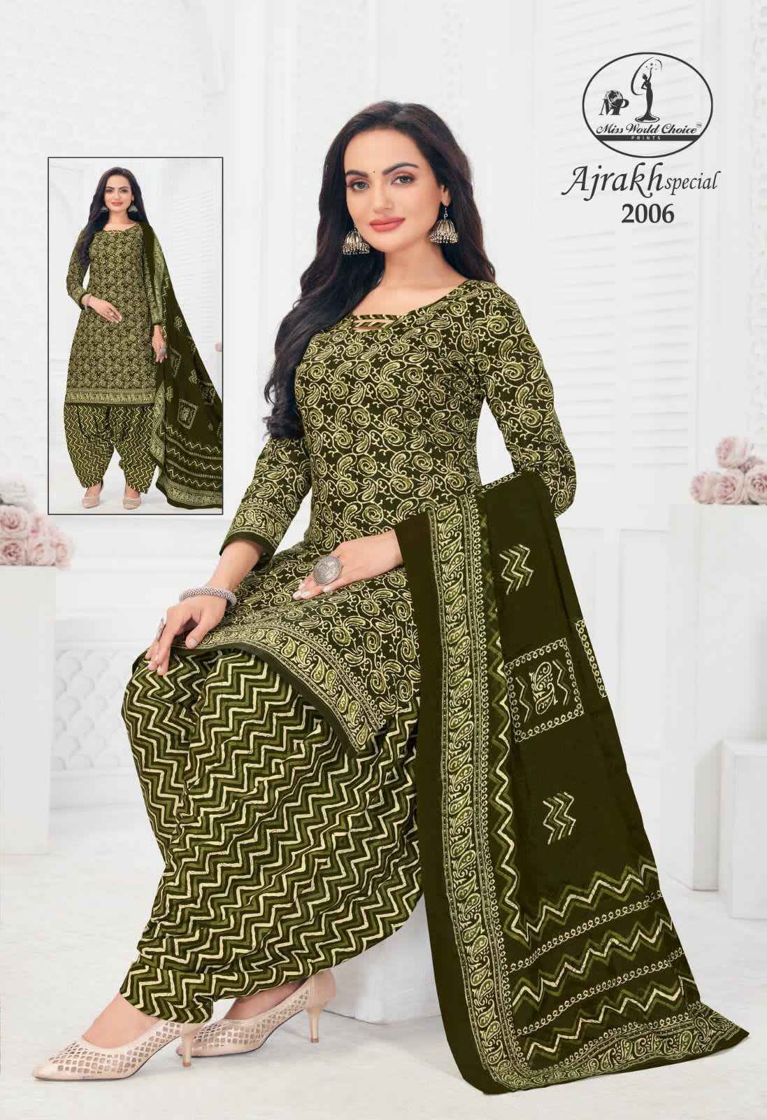 Miss World Choice Ajrakh Special Vol 2 Cotton Dress Material 10 pcs Catalogue