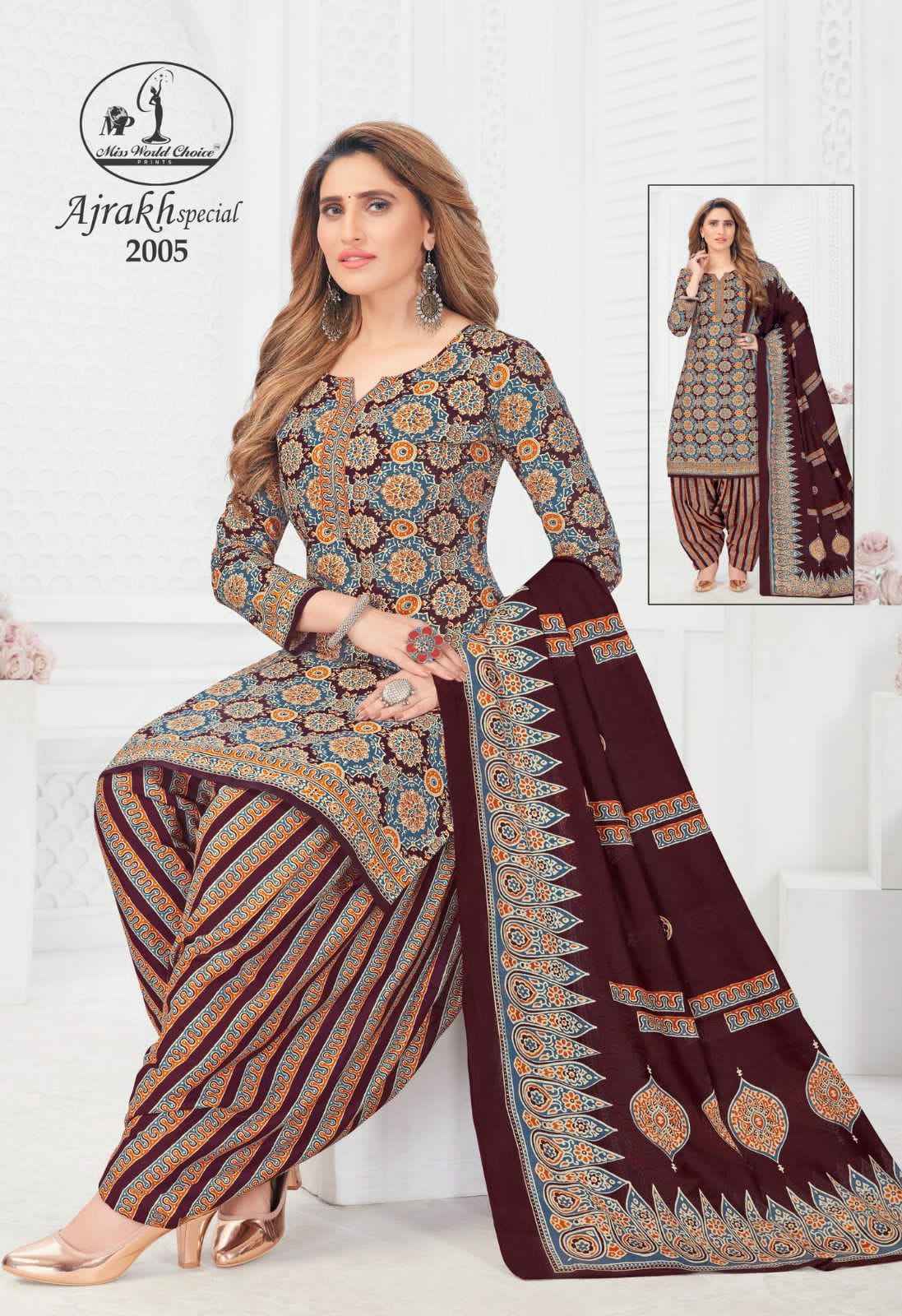 Miss World Choice Ajrakh Special Vol 2 Cotton Dress Material 10 pcs Catalogue