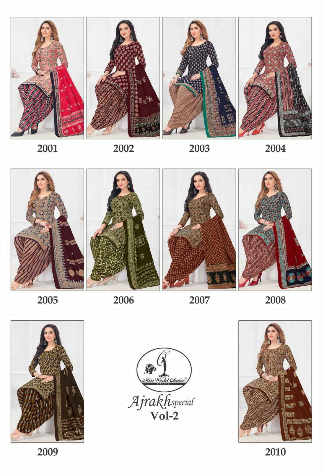 Miss World Choice Ajrakh Special Vol 2 Cotton Dress Material 10 pcs Catalogue