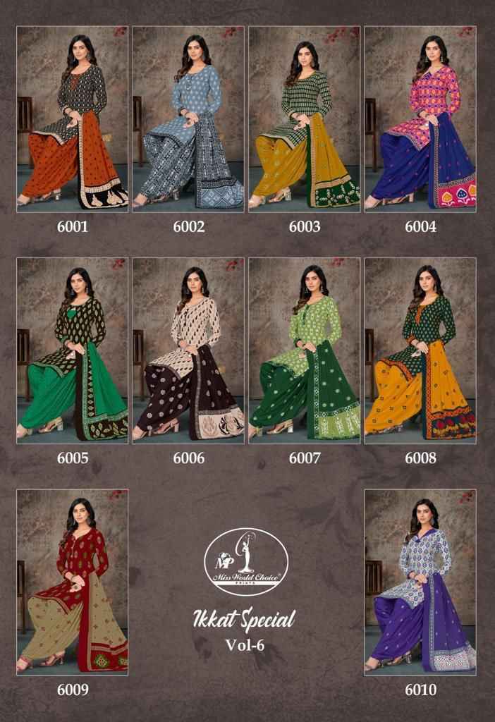 Miss World Ikkat Special Vol 6 Cotton Dress Material 10 pcs Catalogue