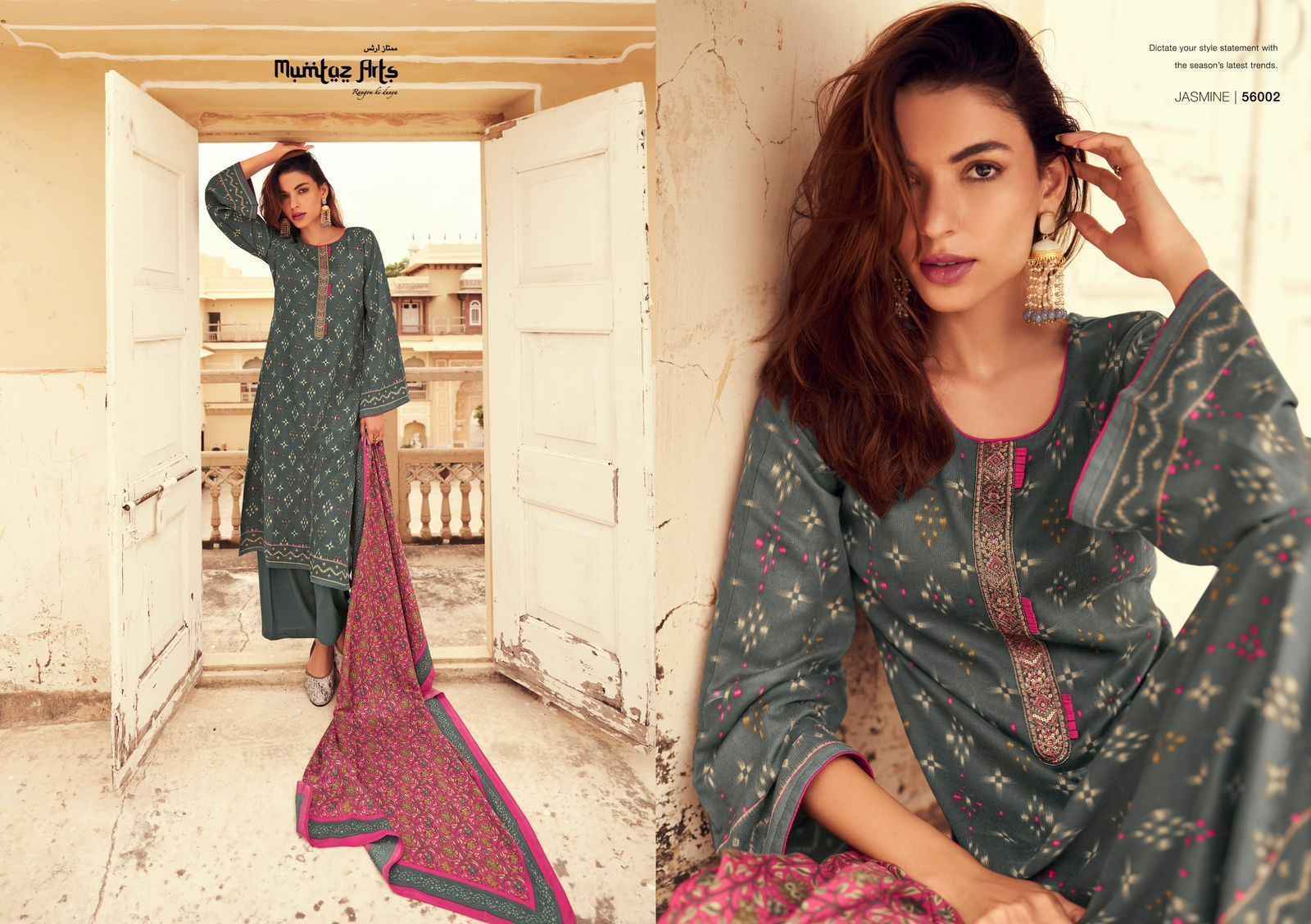 Mumtaz Arts Jasmine Pashmina Dress Material 5 pcs Catalogue