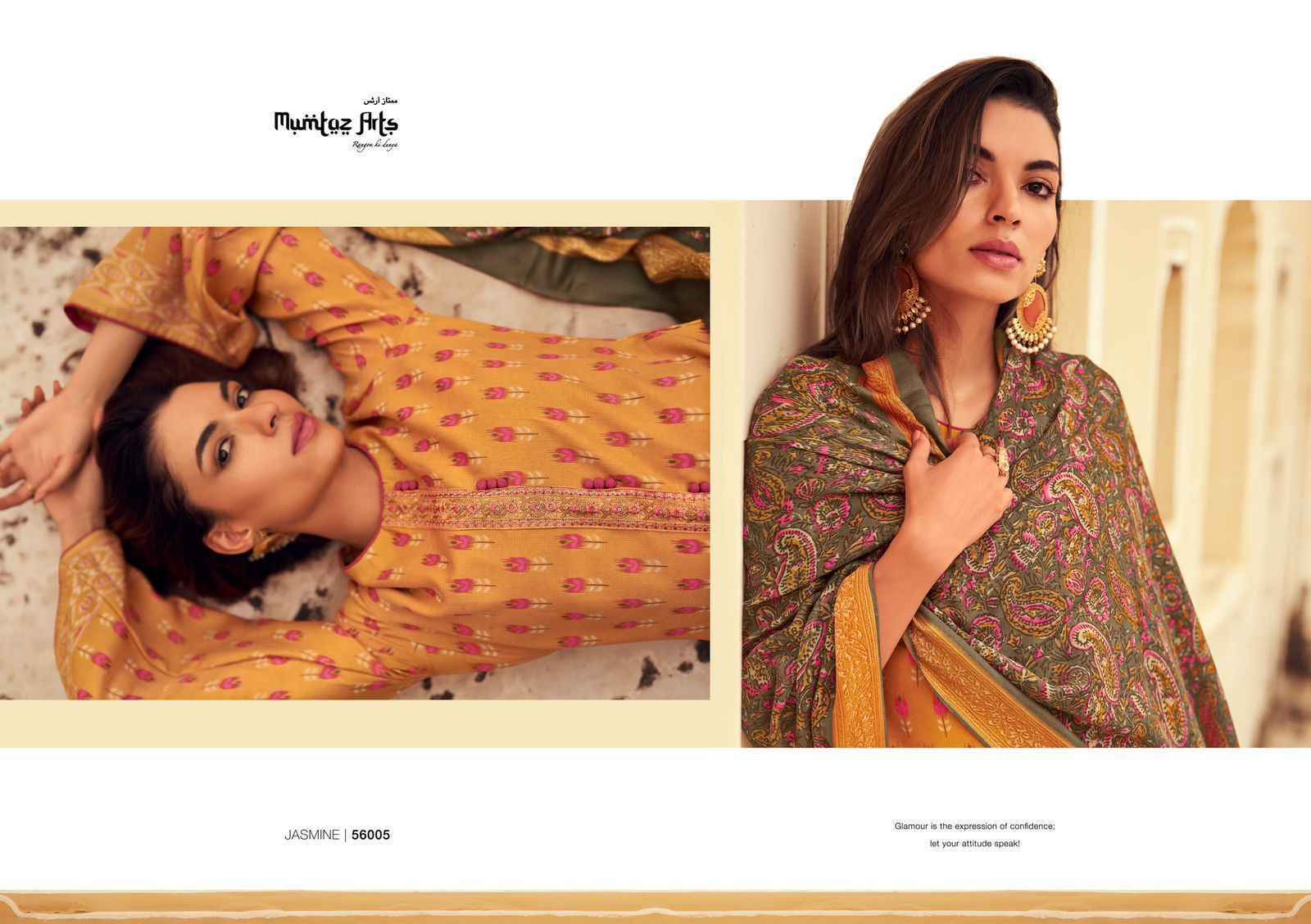 Mumtaz Arts Jasmine Pashmina Dress Material 5 pcs Catalogue