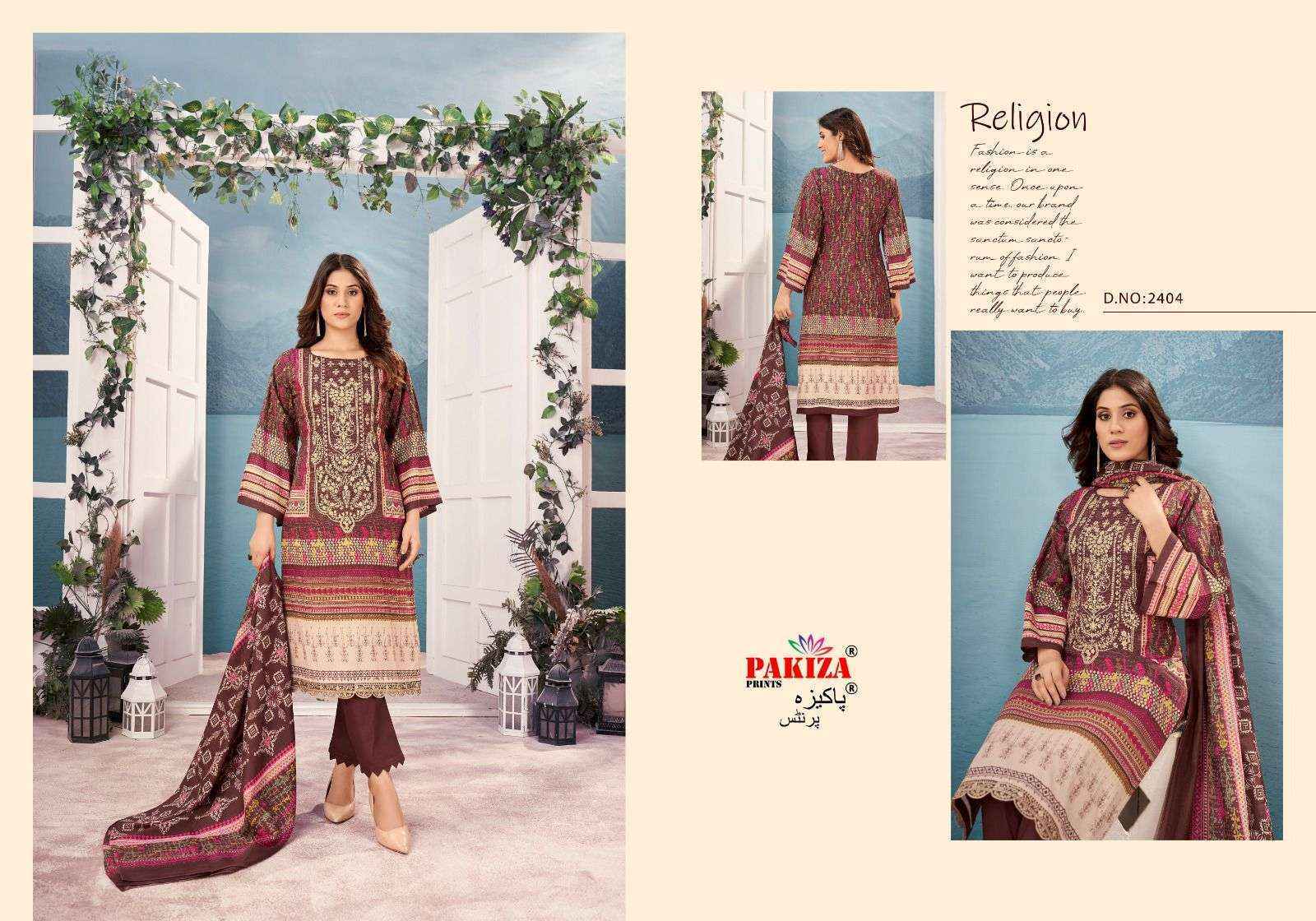 Pakiza Prints Bin Saeed Vol 24 Lawn Cotton Dress Material 10 pcs Catalogue