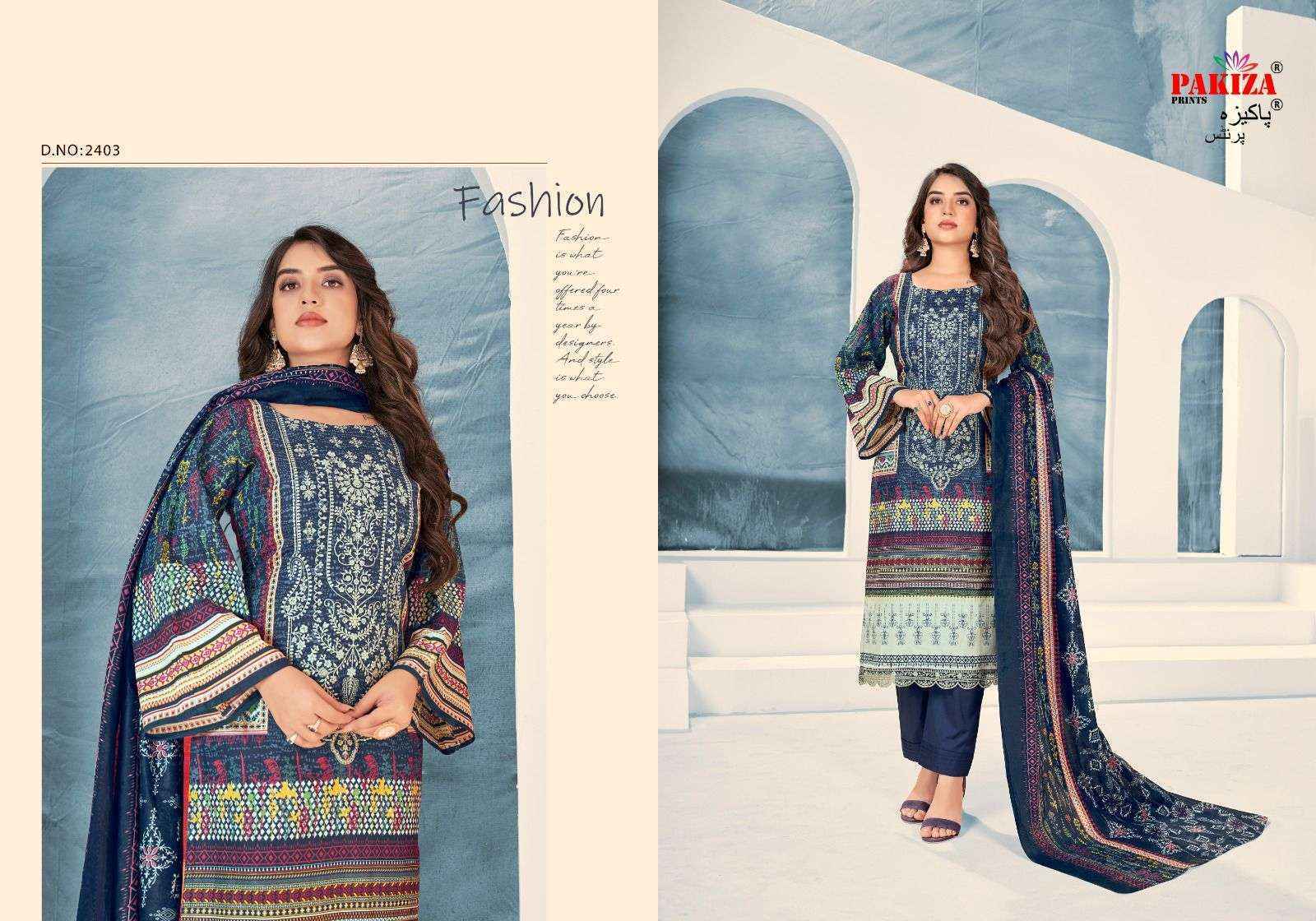 Pakiza Prints Bin Saeed Vol 24 Lawn Cotton Dress Material 10 pcs Catalogue