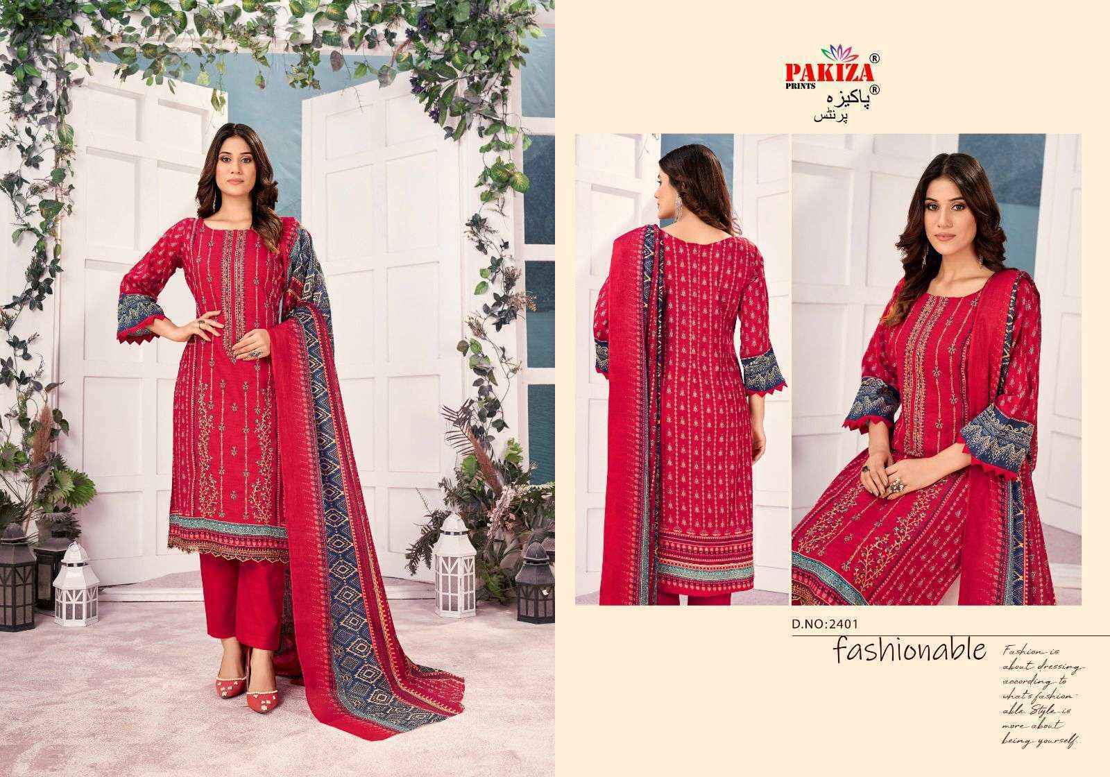 Pakiza Prints Bin Saeed Vol 24 Lawn Cotton Dress Material 10 pcs Catalogue