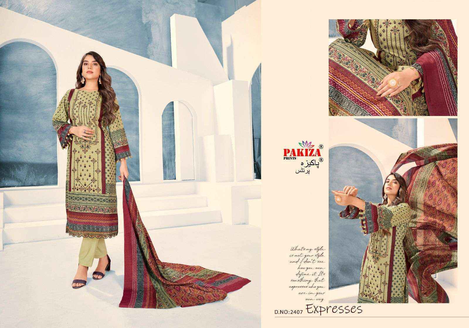 Pakiza Prints Bin Saeed Vol 24 Lawn Cotton Dress Material 10 pcs Catalogue