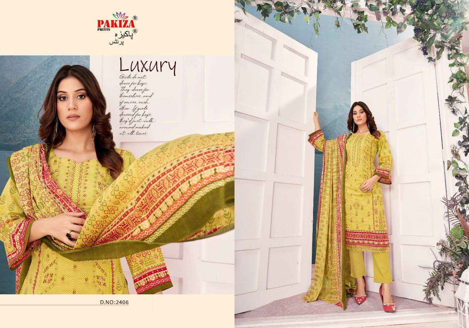 Pakiza Prints Bin Saeed Vol 24 Lawn Cotton Dress Material 10 pcs Catalogue