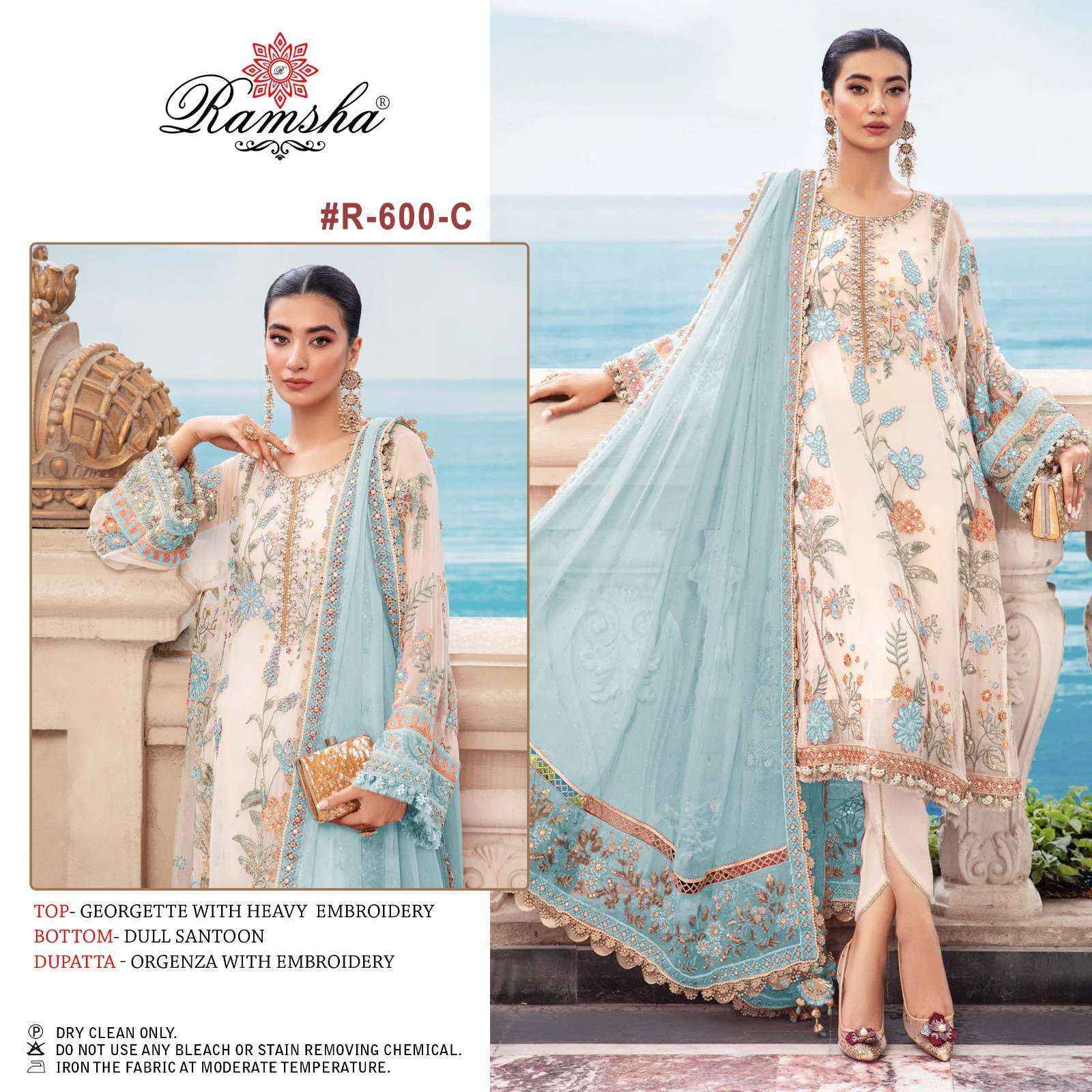 Ramsha R 600 Nx Georgette Dress Material Latest Catest Catalog