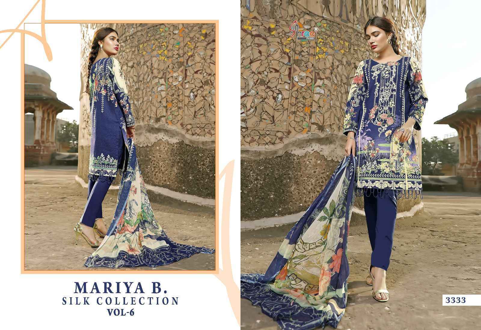 Shree Fabs Maria B Silk Collection Vol 6 Satin Dress Material 7 pcs Catalogue