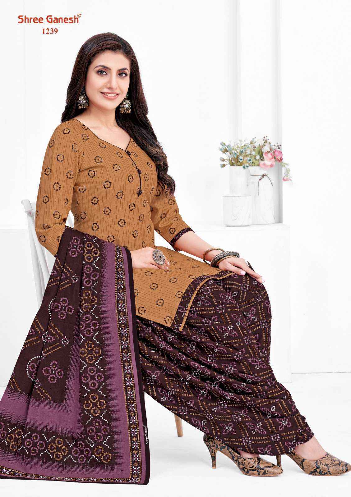 Shree Ganesh Bandhani Vol 2 Cotton Dress Material ( 15 pcs Catalogue )