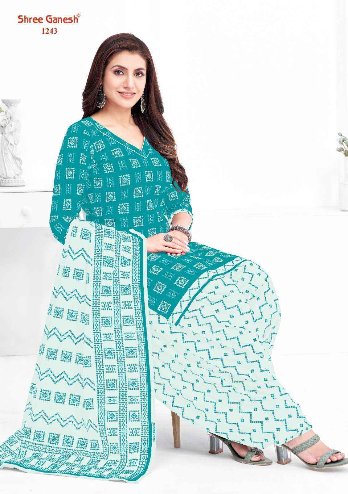 Shree Ganesh Bandhani Vol 2 Cotton Dress Material ( 15 pcs Catalogue )