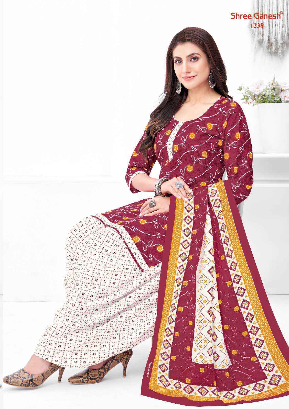 Shree Ganesh Bandhani Vol 2 Cotton Dress Material ( 15 pcs Catalogue )