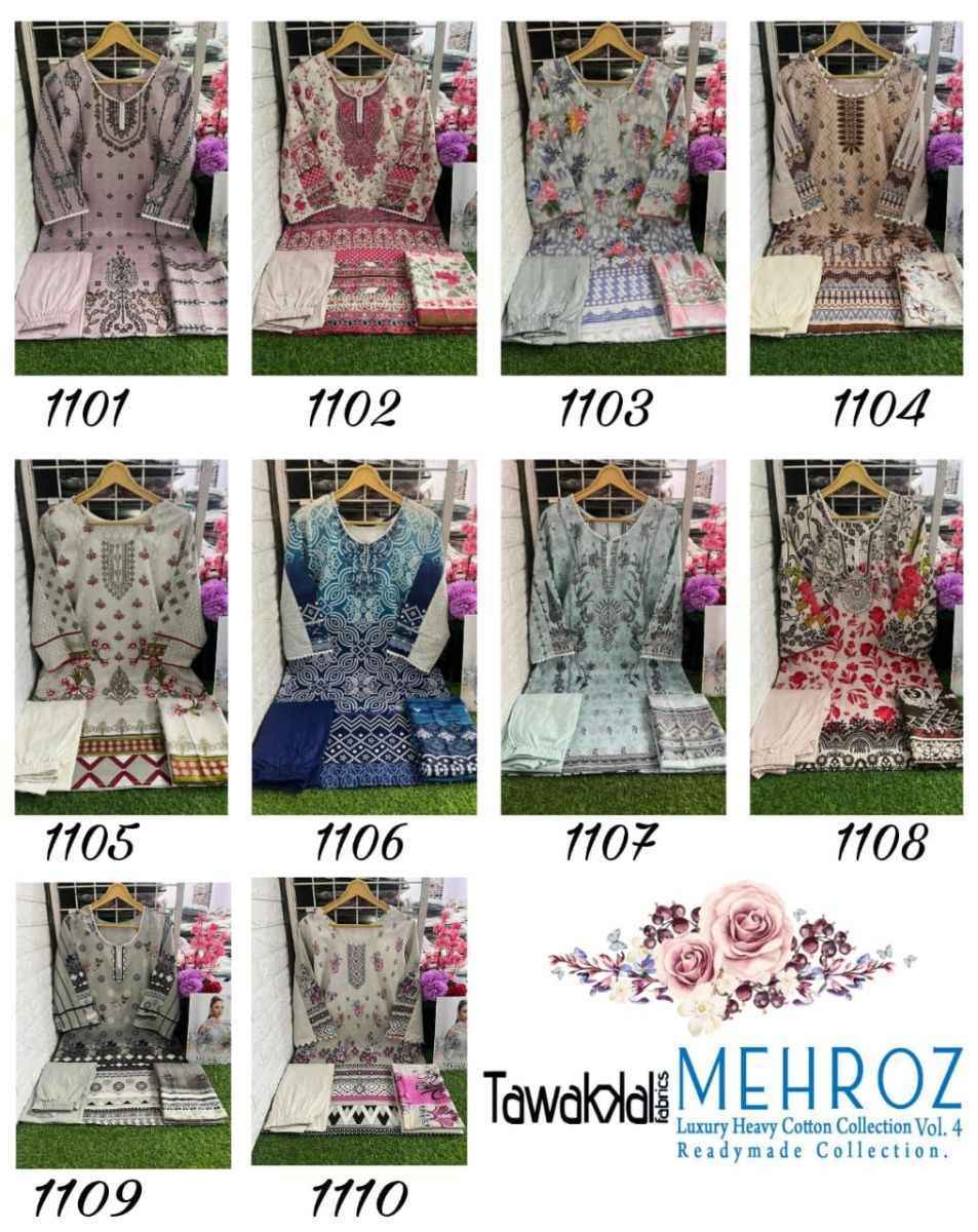 Tawakkal Mehroz Vol 4 Readymade Cotton Dress 10 pcs Catalogue