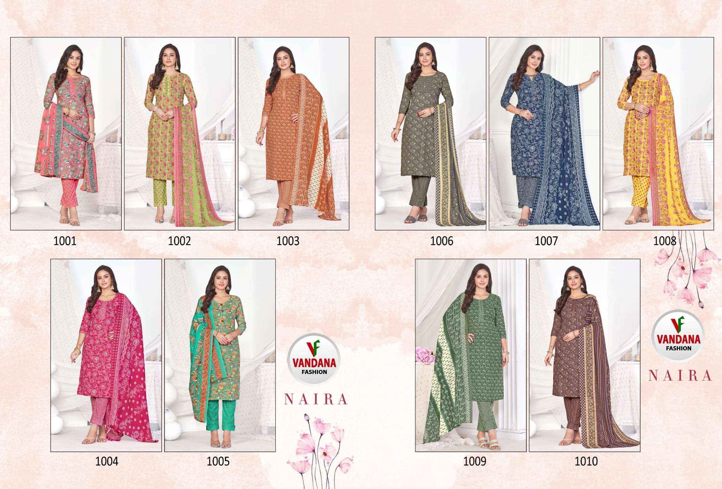 Vandana Fashion Naira Cotton Dress Material Wholesale Price