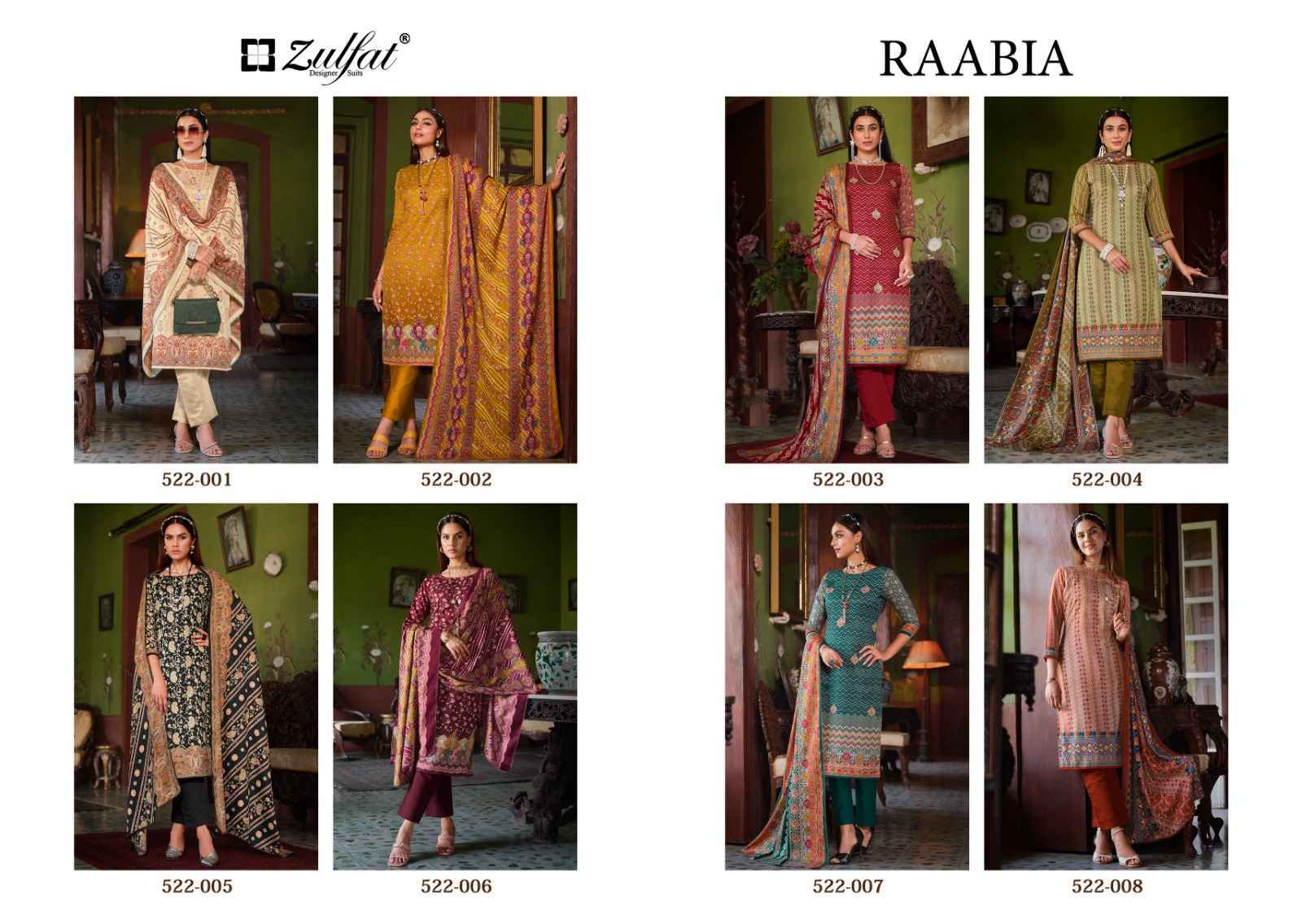 Zulfat Raabia Pashmina Dress Material 8 pcs Catalogue