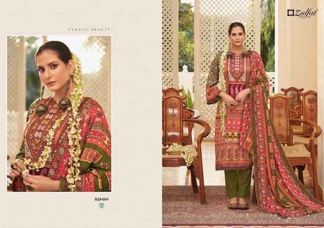 Zulfat Wahida Pashmina Dress Material 8 pcs Catalogue