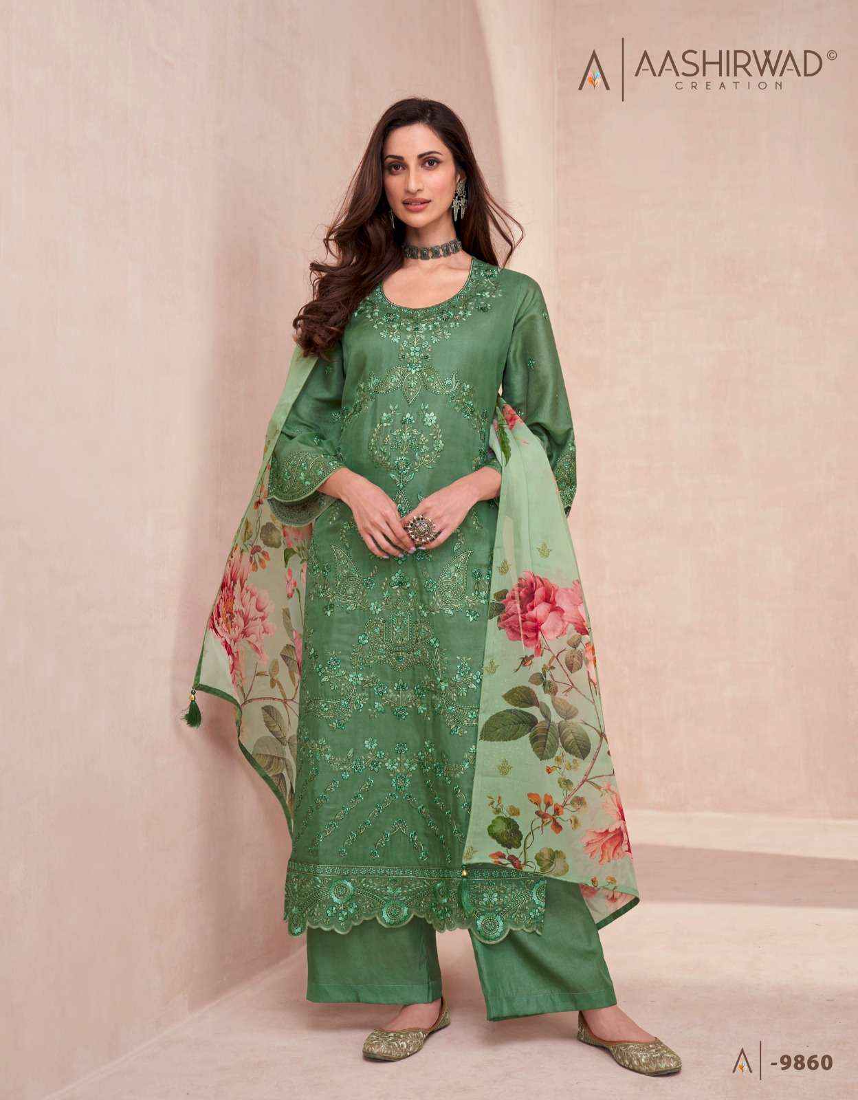 AASHIRWAD CREATION ELORA SILK HEAVY DESIGNER SUITS