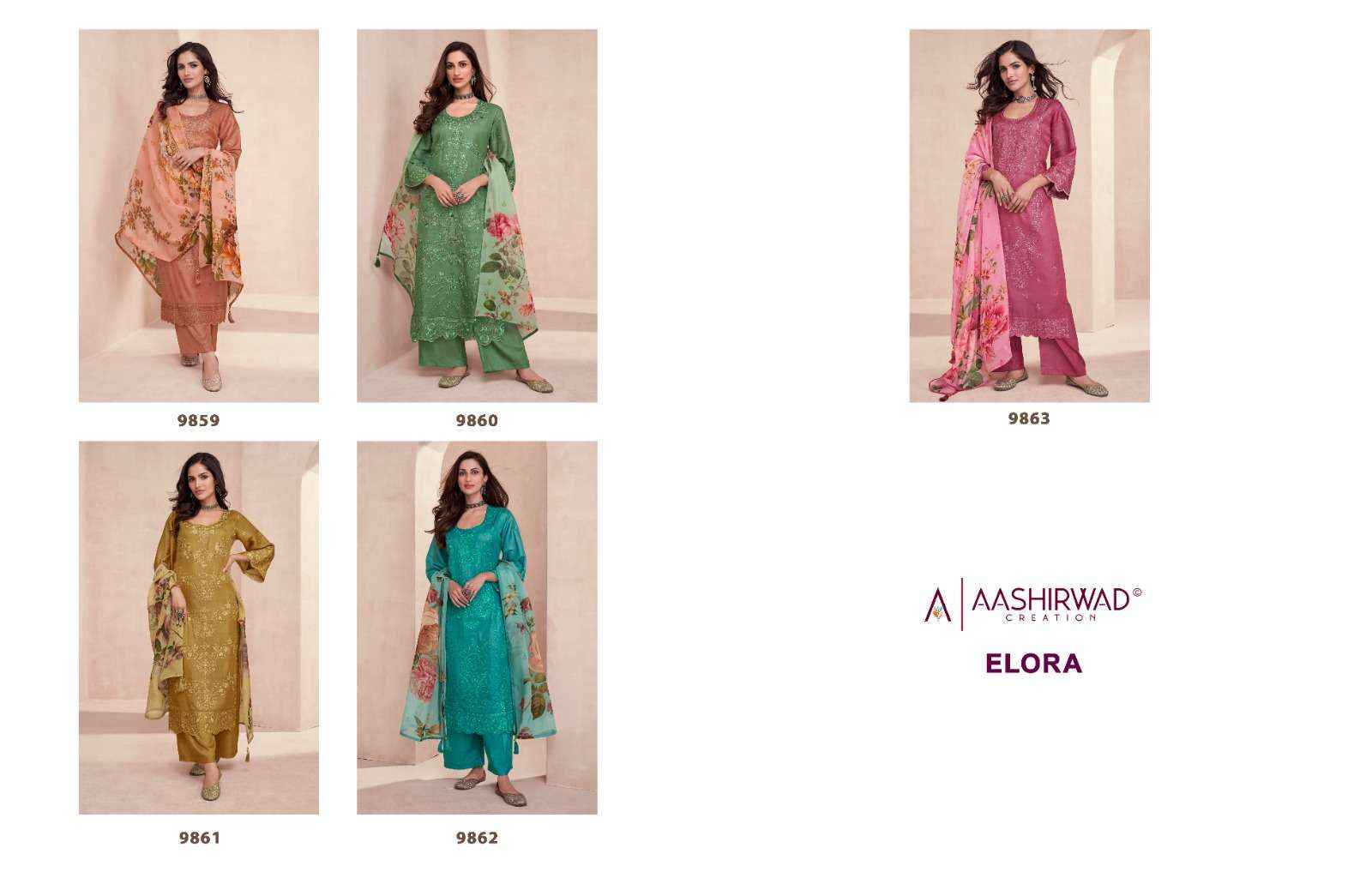 AASHIRWAD CREATION ELORA SILK HEAVY DESIGNER SUITS