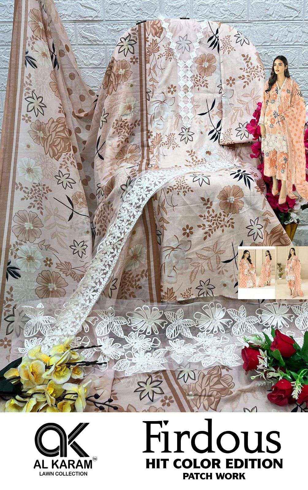 AL KARAM FIRDOUS HIT COLOR EDITION COTTON SUITS