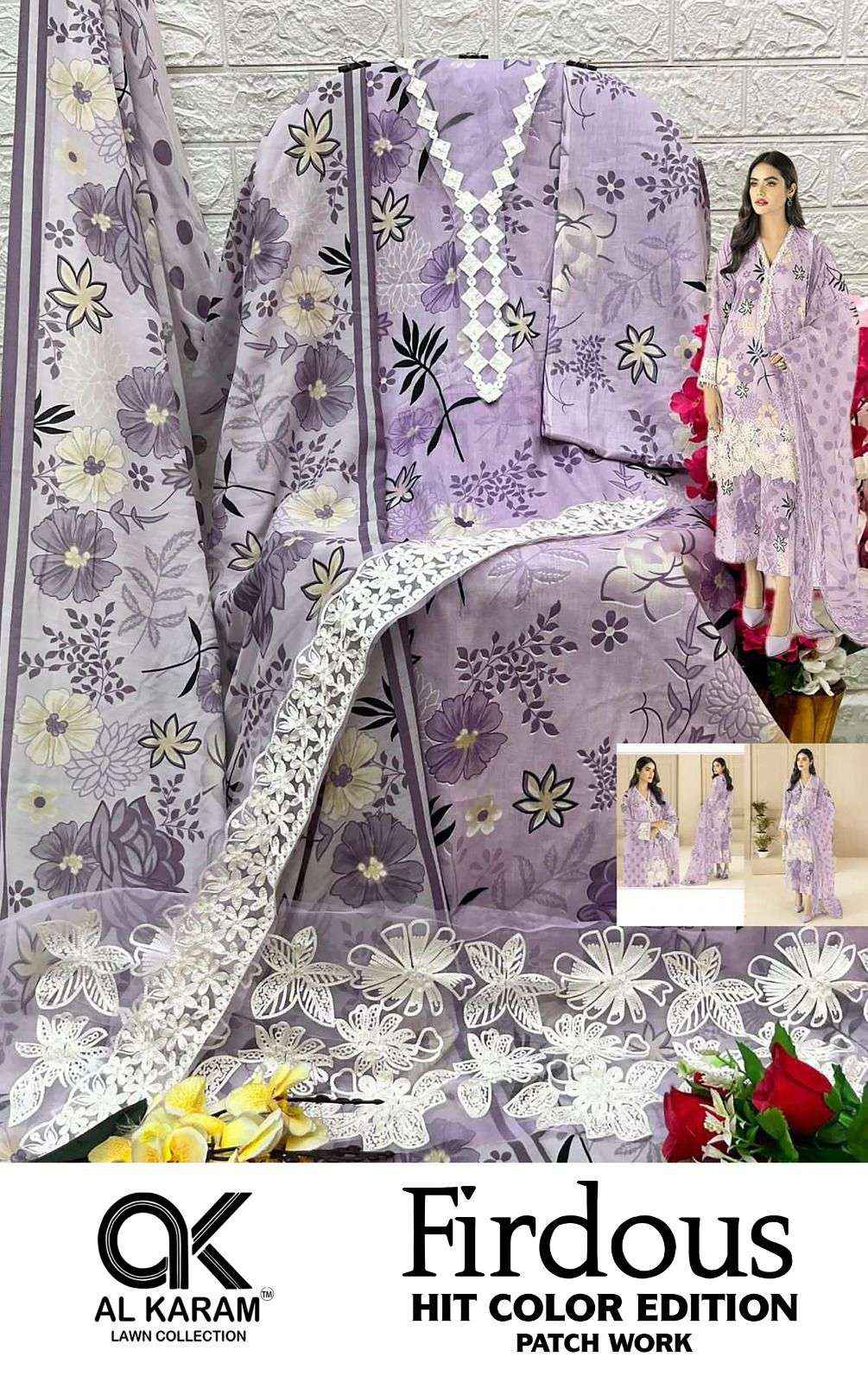 AL KARAM FIRDOUS HIT COLOR EDITION COTTON SUITS