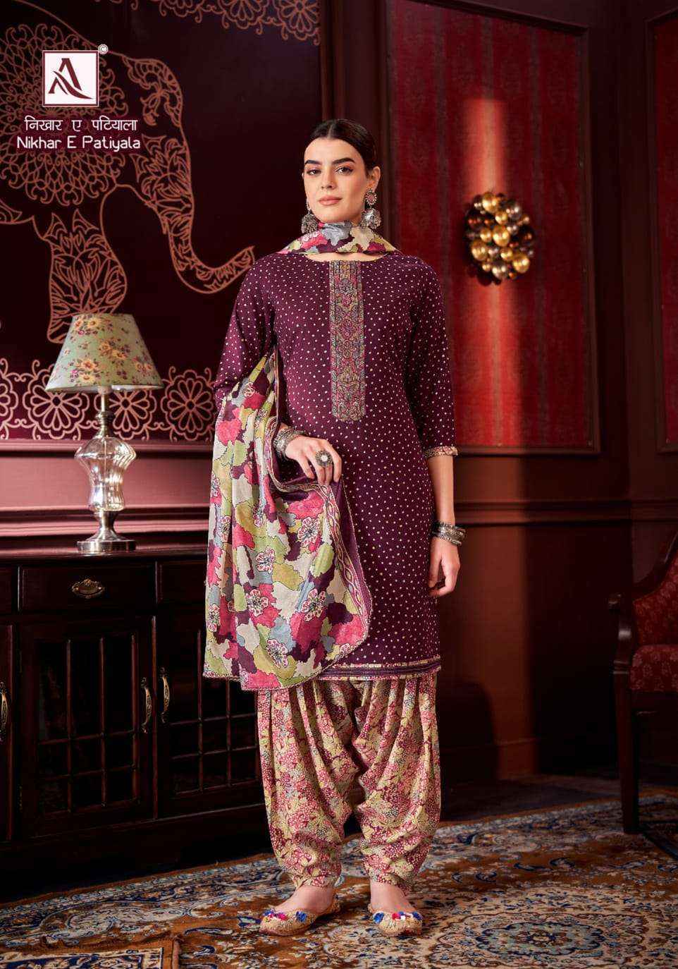 Alok Nikhar E Patiyala Viscose Dress Material 8 pcs Catalogue