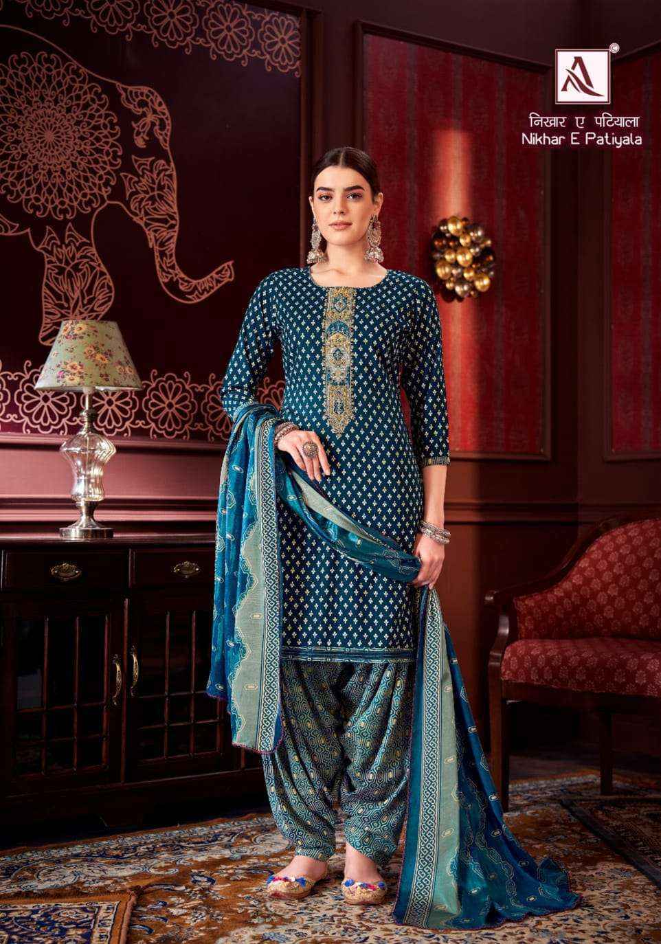 Alok Nikhar E Patiyala Viscose Dress Material 8 pcs Catalogue