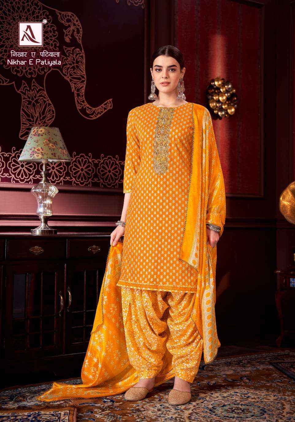 Alok Nikhar E Patiyala Viscose Dress Material 8 pcs Catalogue