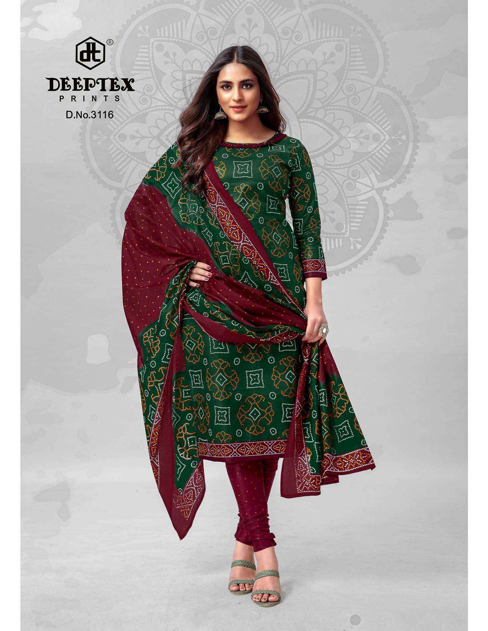 DEEPTEX PRINTS CLASSIC CHUNARIS VOL 31 DRESS MATERIAL