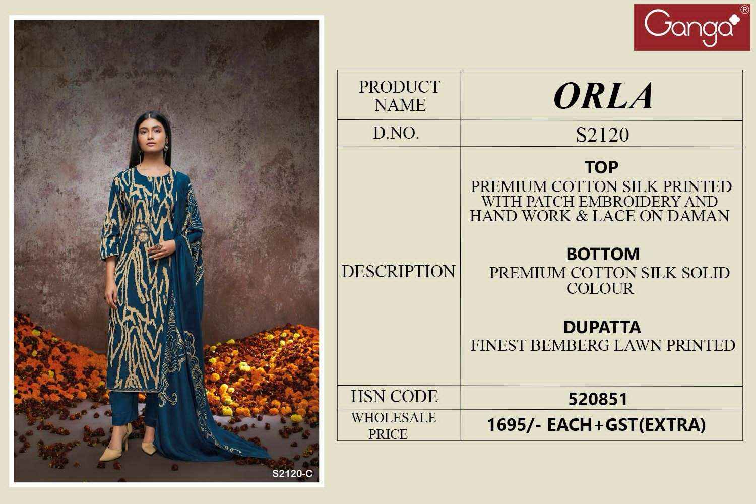 GANGA FASHION ORLA 2120 COTTON SUITS