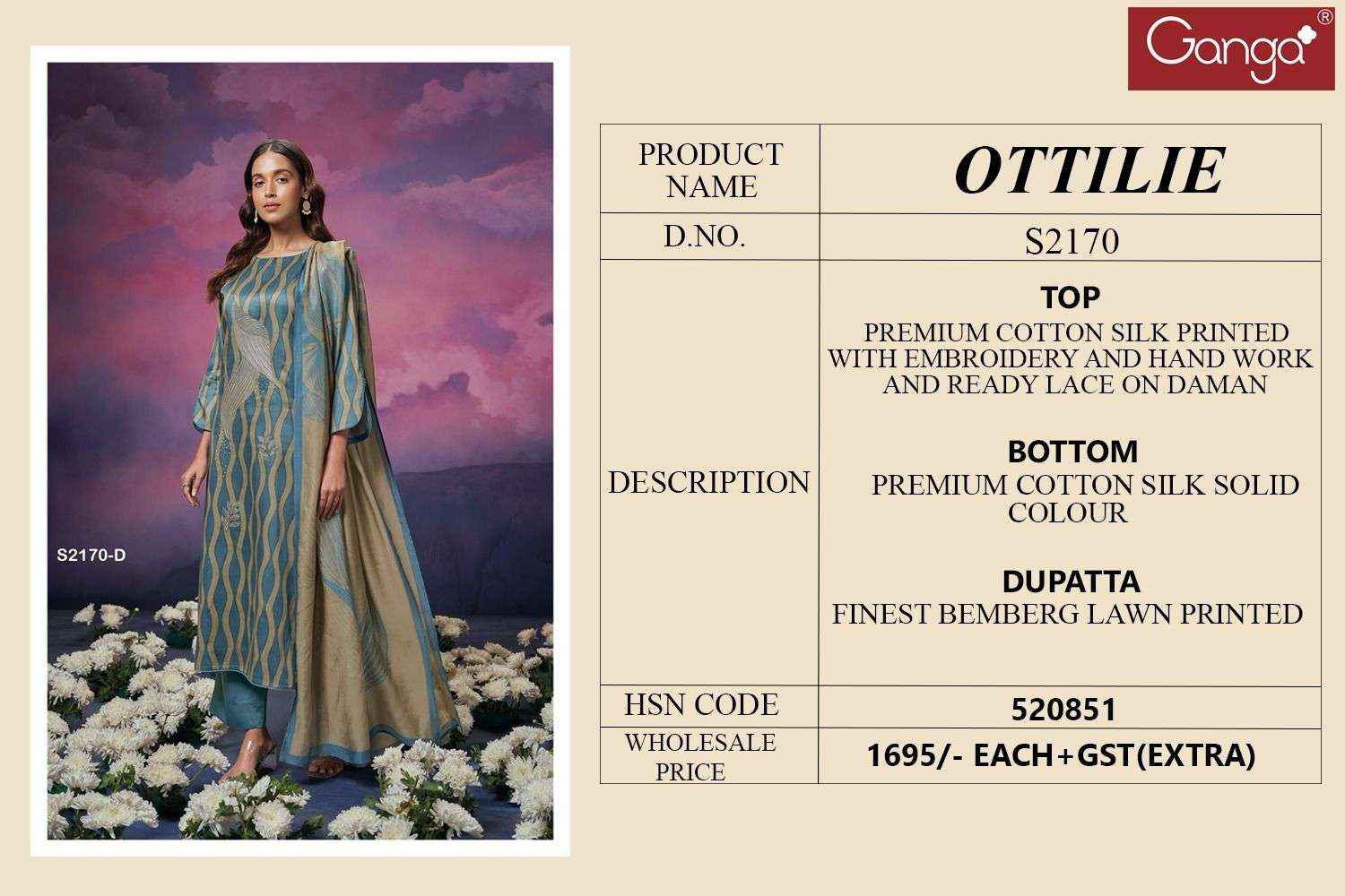 GANGA FASHION OTTILIE 2170 TRADITIONAL WEAR SALWAR SUITS