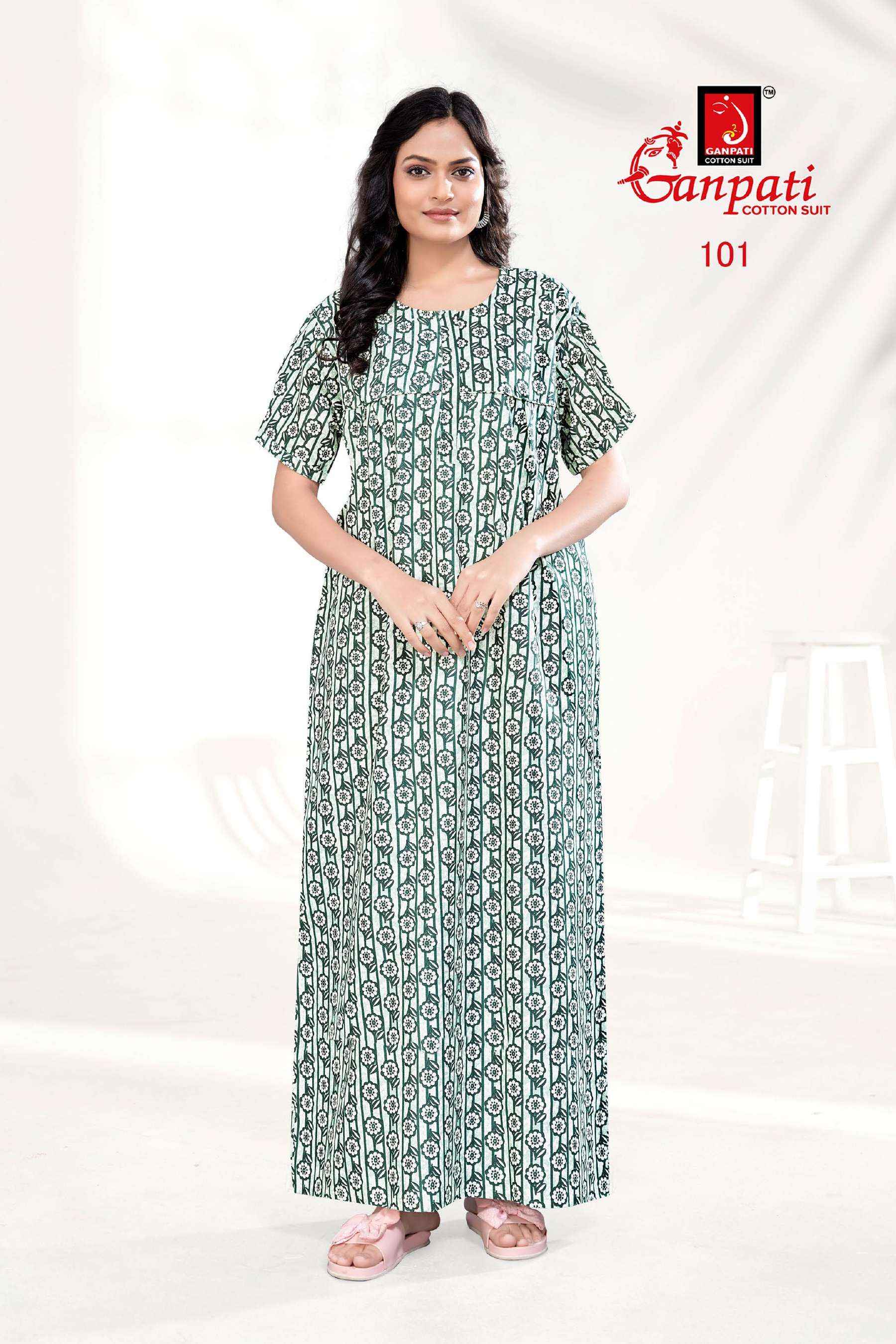 GANPATI JYOTI VOL 1 COTTON NIGHT GOWNS WHOLESALE ONLINE SHOPPIN