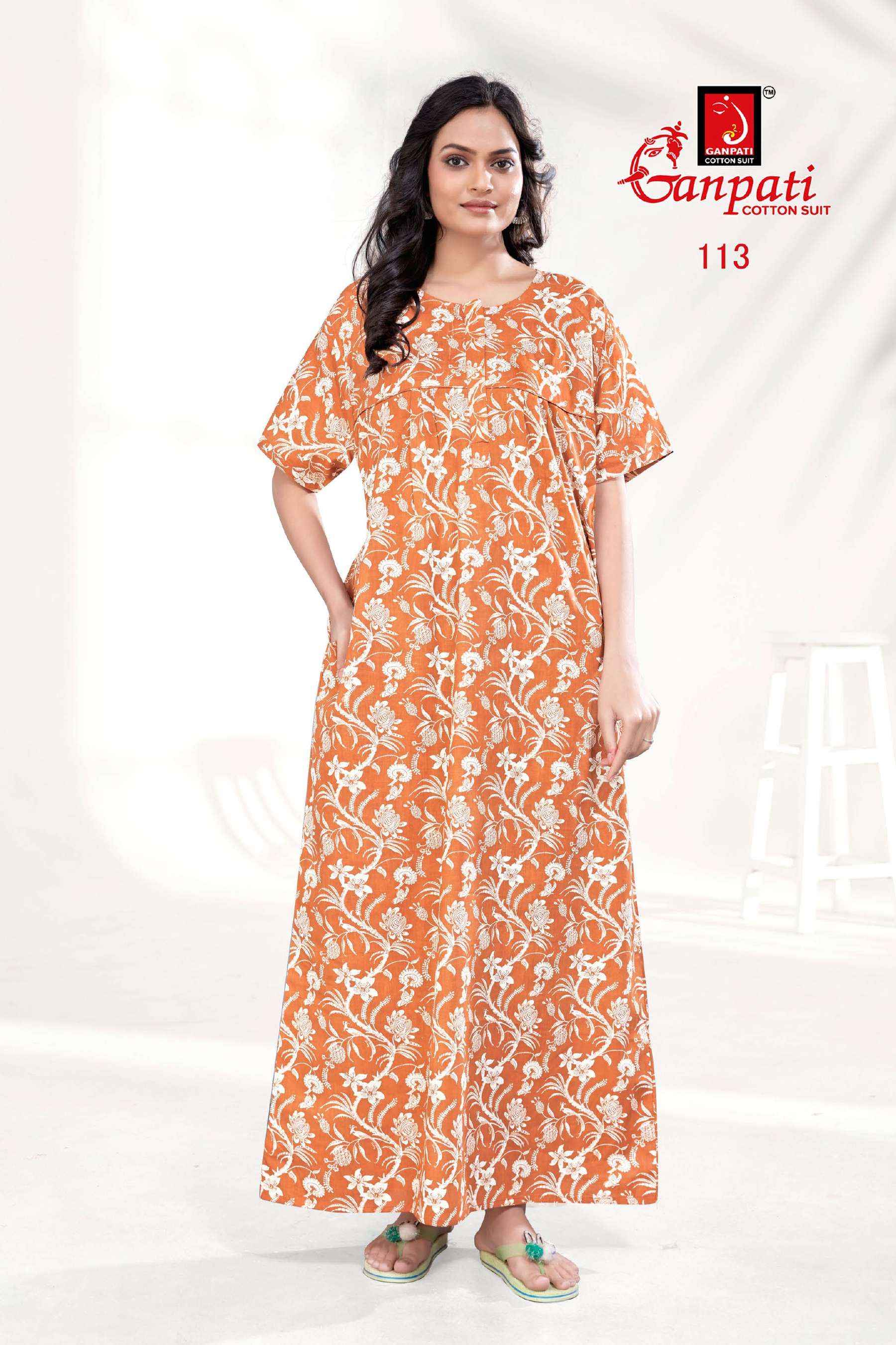 GANPATI JYOTI VOL 1 COTTON NIGHT GOWNS WHOLESALE ONLINE SHOPPIN