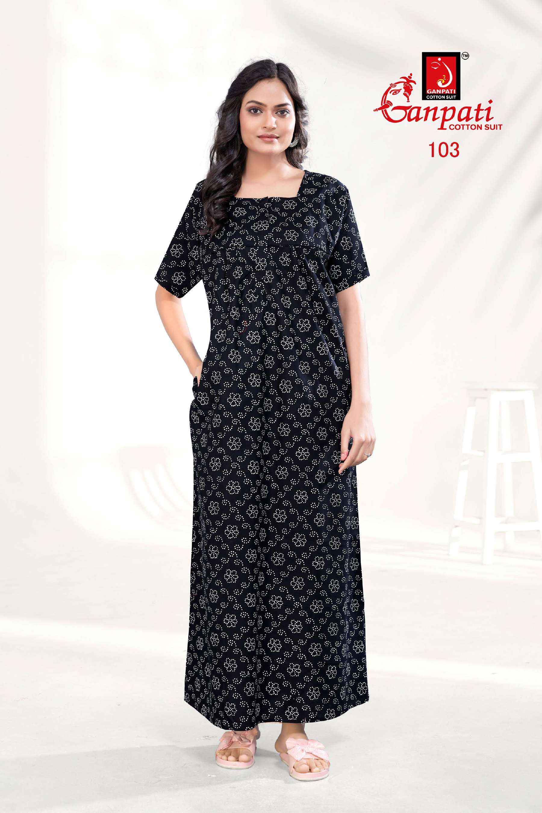 GANPATI JYOTI VOL 1 COTTON NIGHT GOWNS WHOLESALE ONLINE SHOPPIN