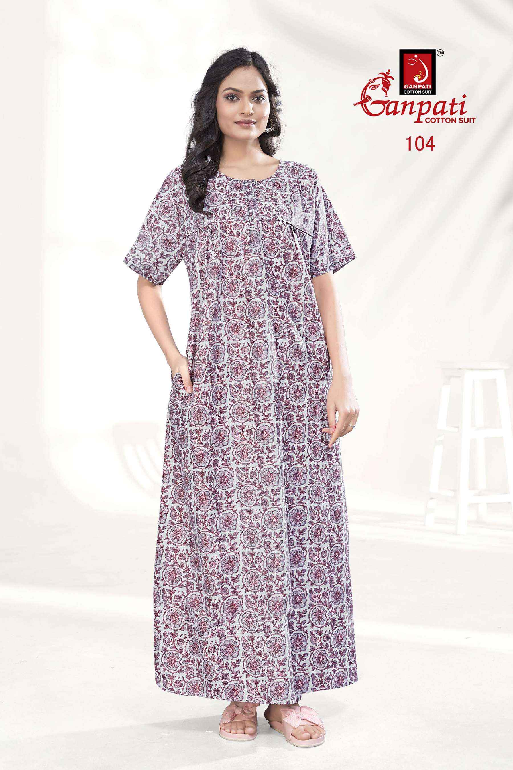 GANPATI JYOTI VOL 1 COTTON NIGHT GOWNS WHOLESALE ONLINE SHOPPIN