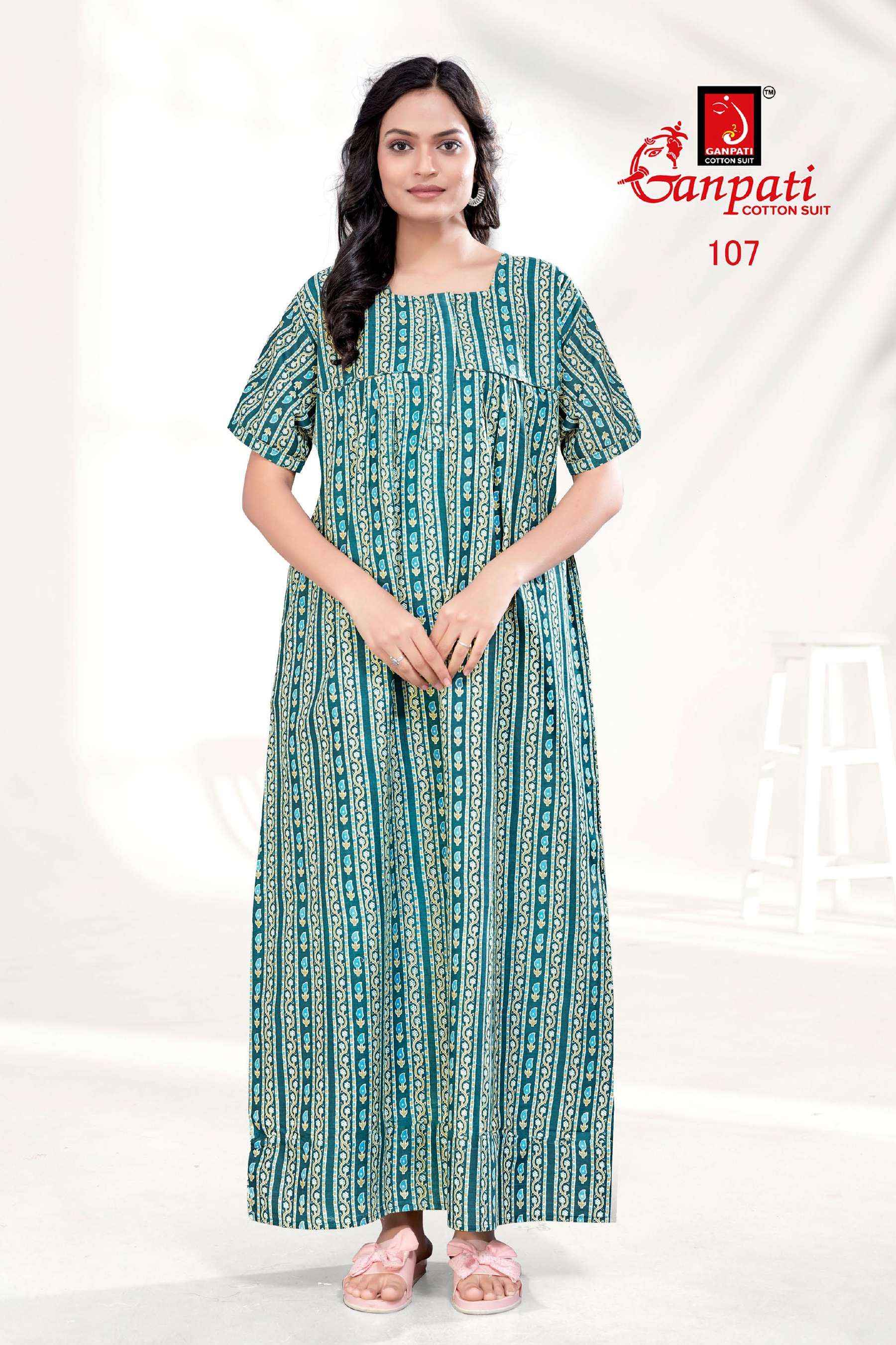 GANPATI JYOTI VOL 1 COTTON NIGHT GOWNS WHOLESALE ONLINE SHOPPIN