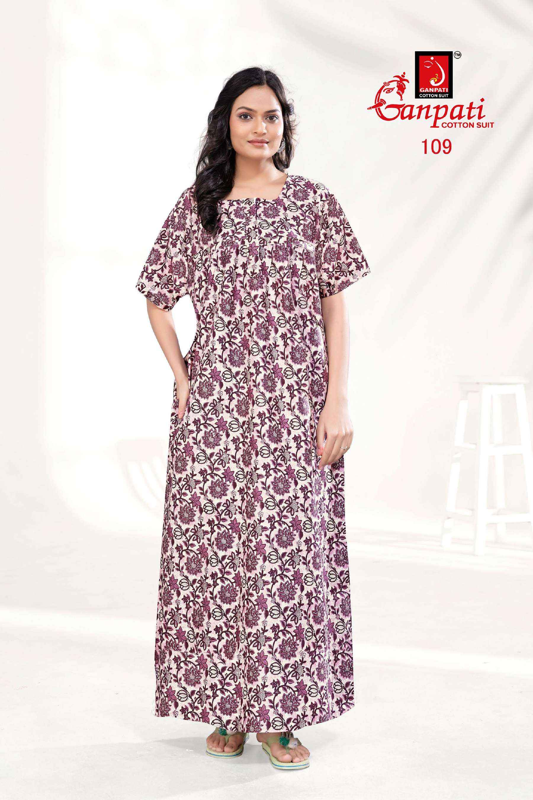 GANPATI JYOTI VOL 1 COTTON NIGHT GOWNS WHOLESALE ONLINE SHOPPIN