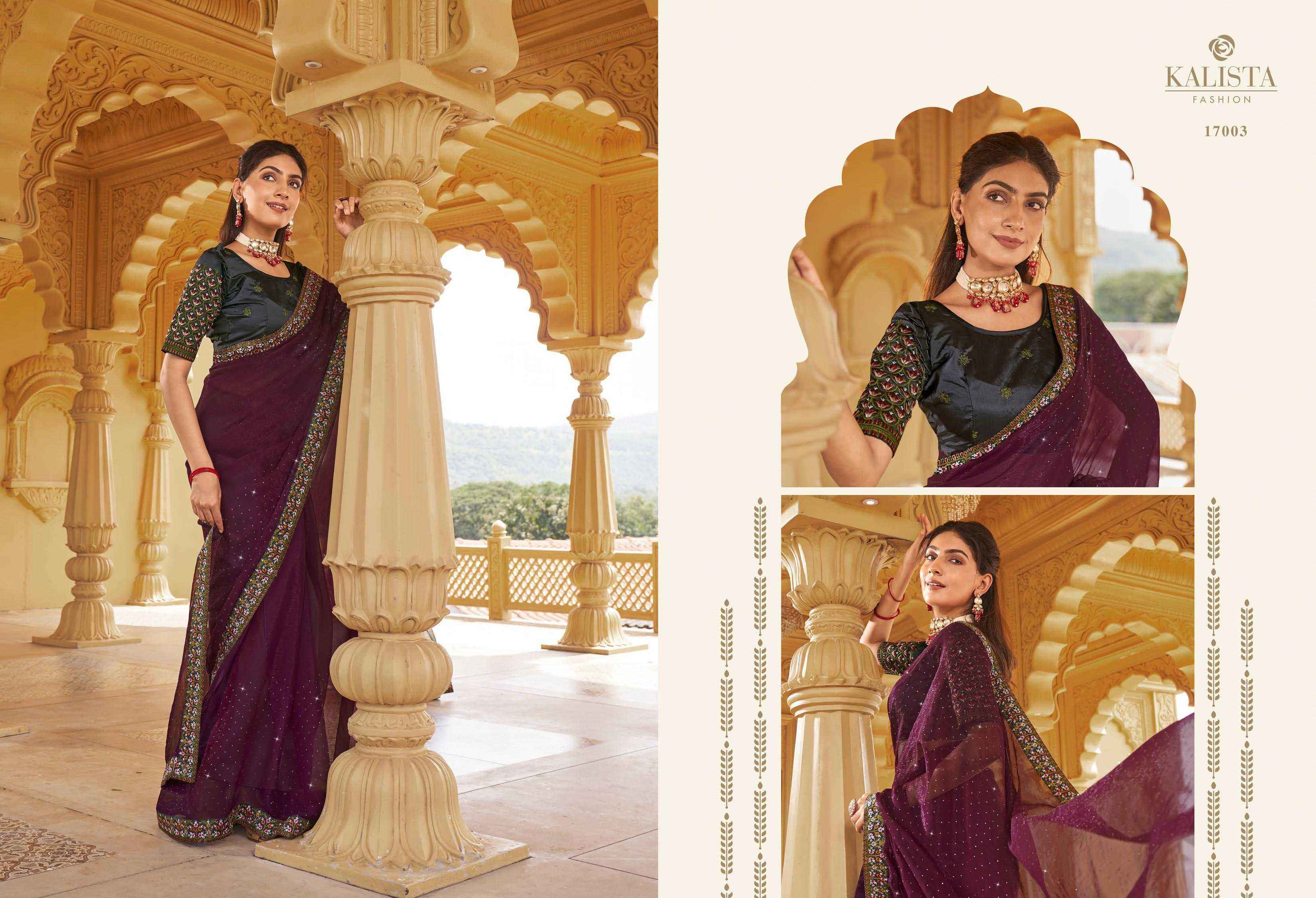 KALISTA FASHION JASHN ELEGANT SWAROVSKI WORK DESIGNER SAREES