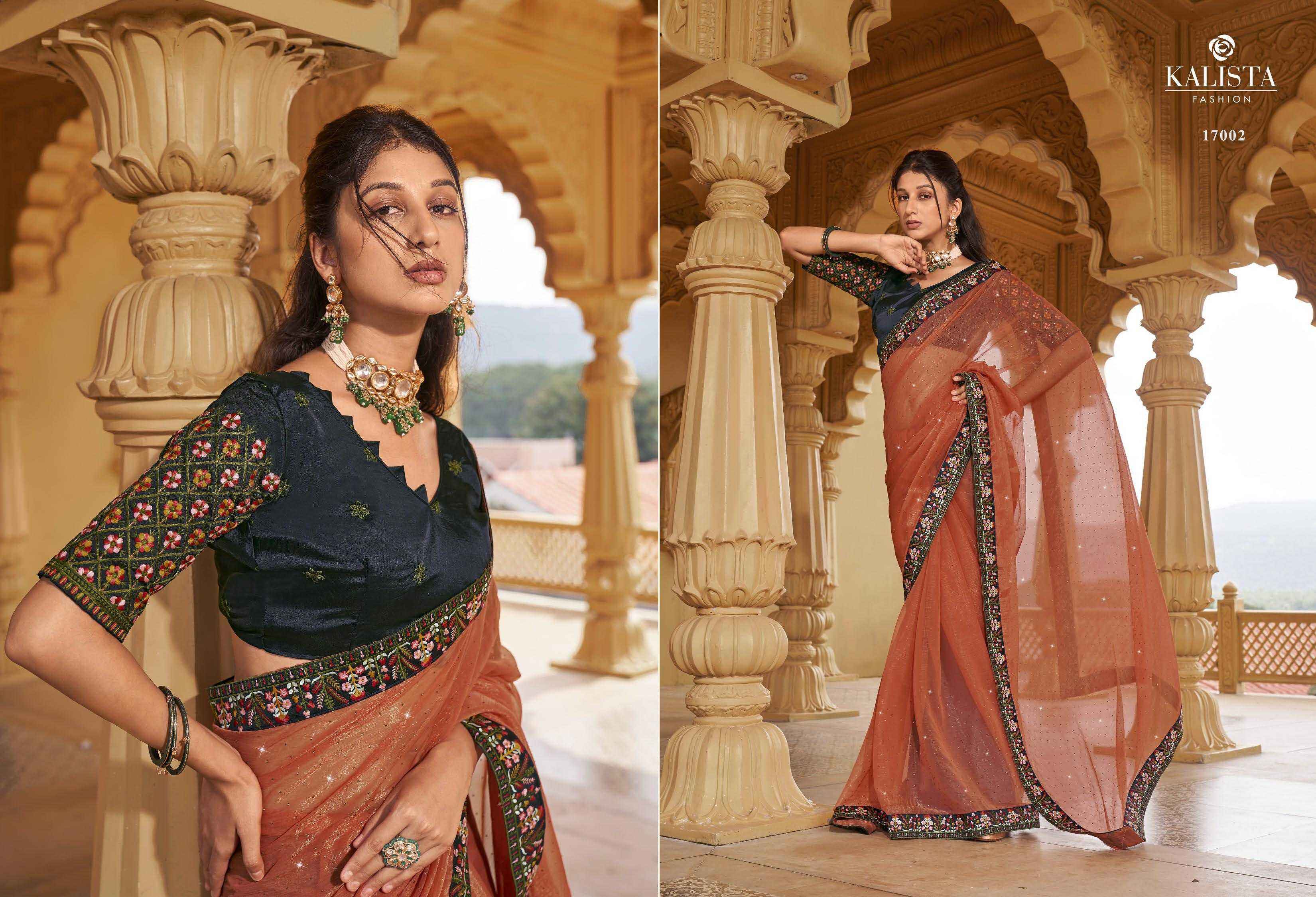 KALISTA FASHION JASHN ELEGANT SWAROVSKI WORK DESIGNER SAREES