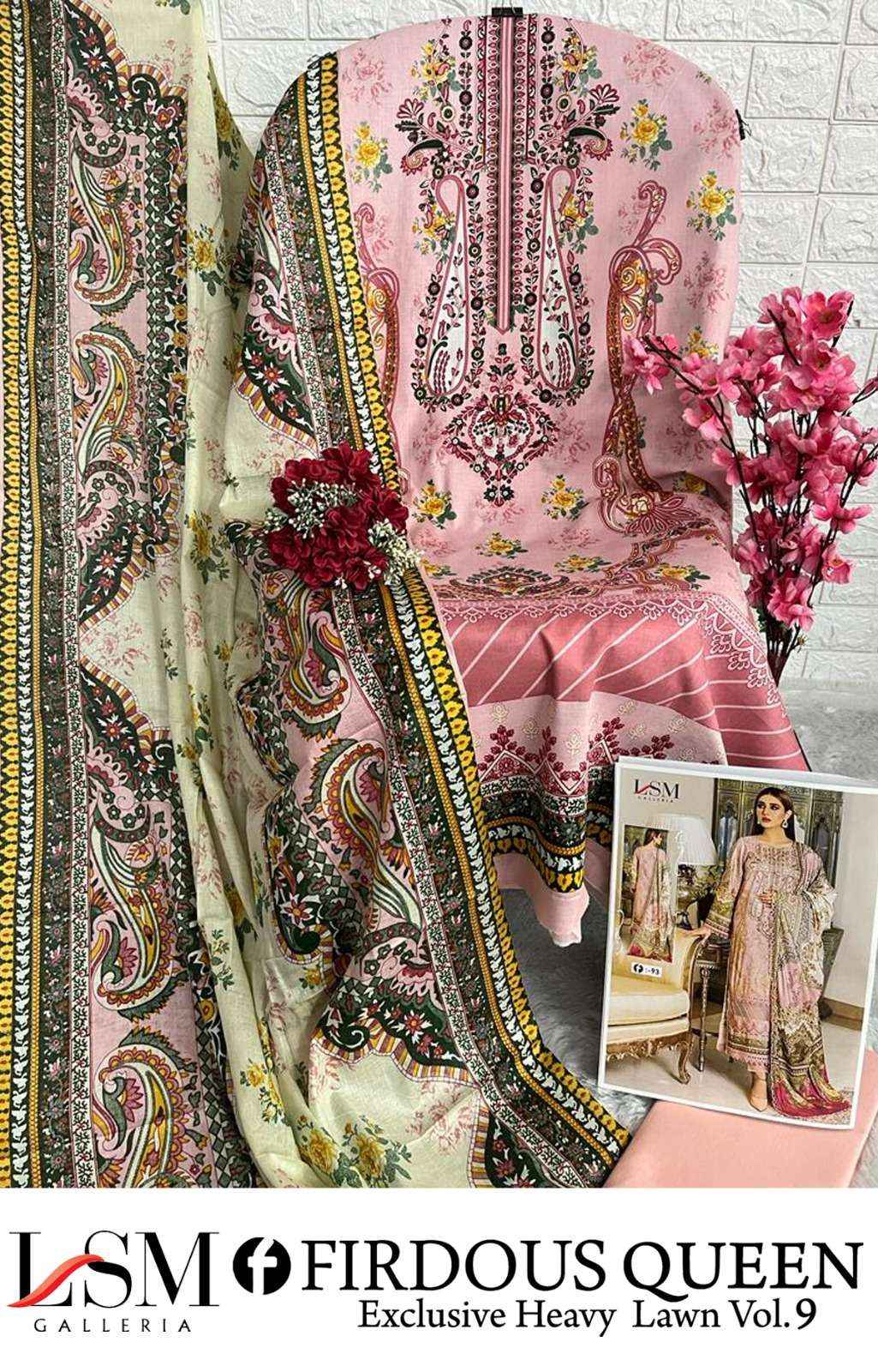 LSM GALLERIA FIRDOUS QUEEN LAWN VOL 9 PAKISTANI SUITS