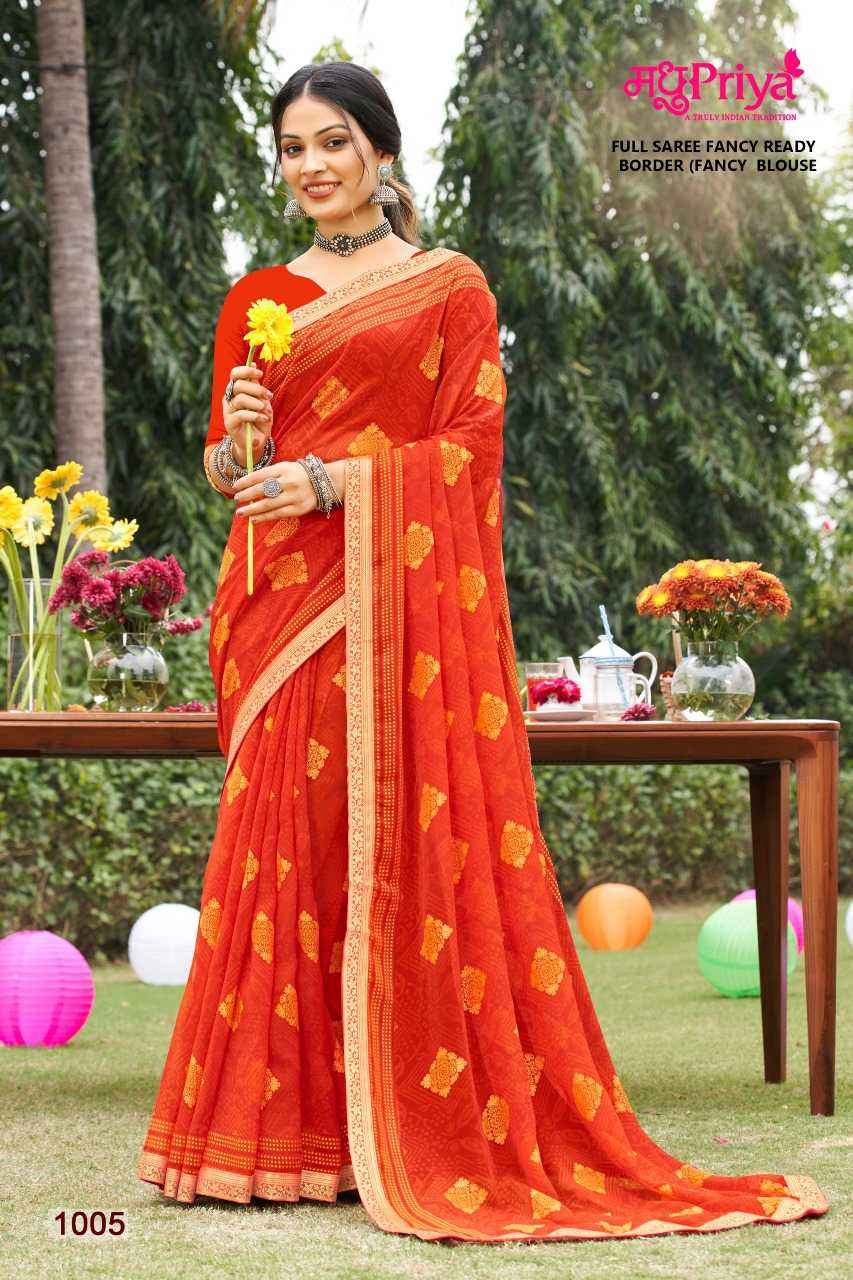 MADHUPRIYA DAIRY MILK VOL 4 REGULAR WEAR CHIFFON PRINTED SAREES