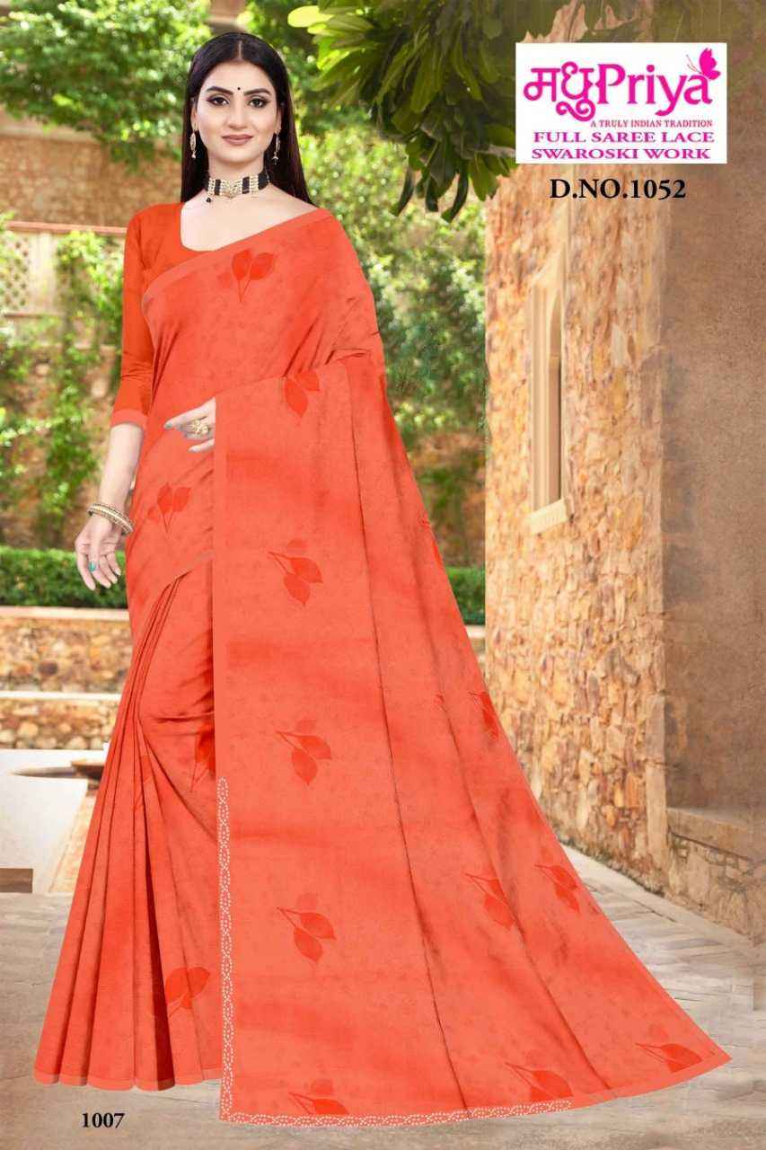 MADHUPRIYA KULFI 1052 FANCY CHIFFON PRINTED SAREES