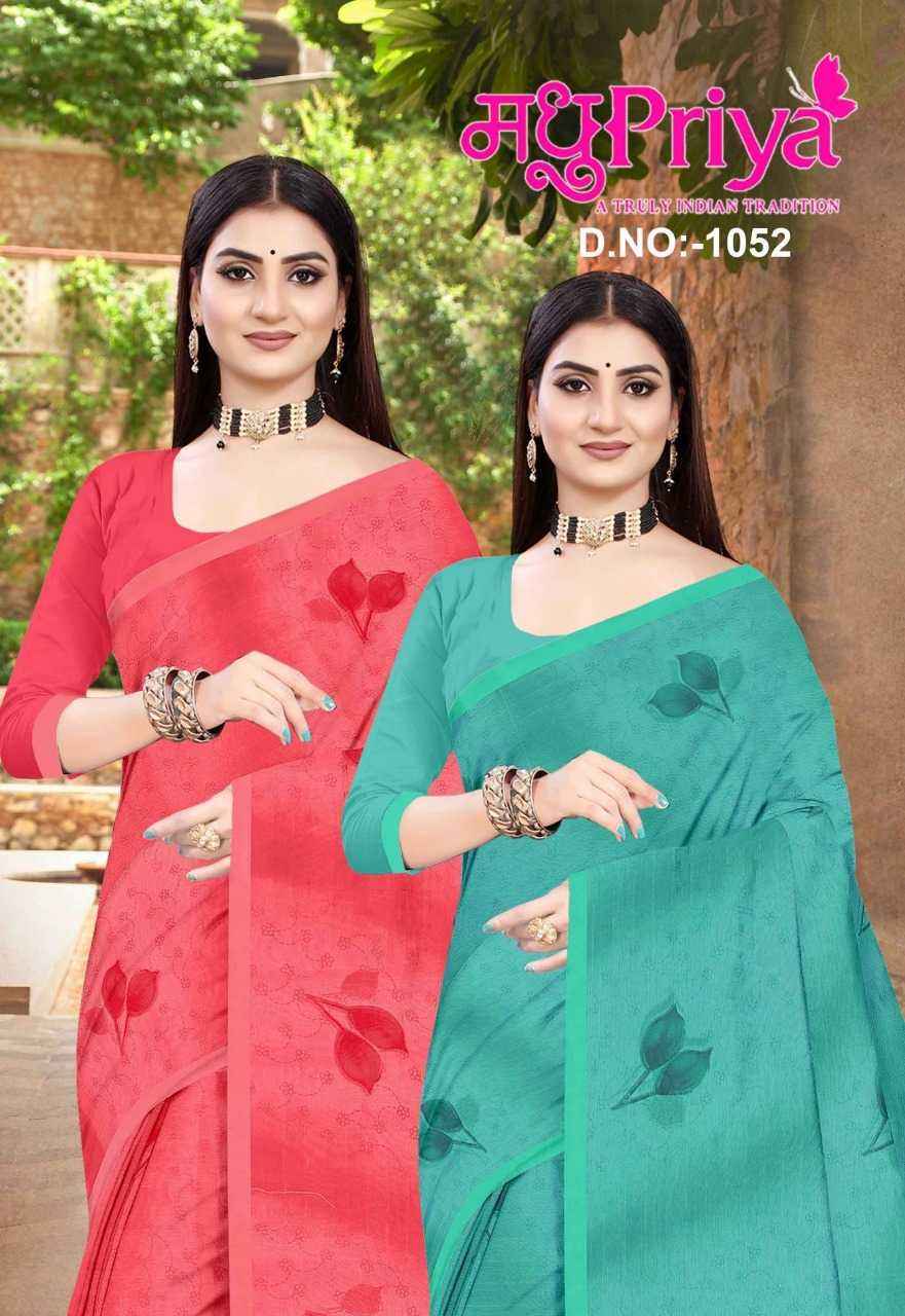 MADHUPRIYA KULFI 1052 FANCY CHIFFON PRINTED SAREES